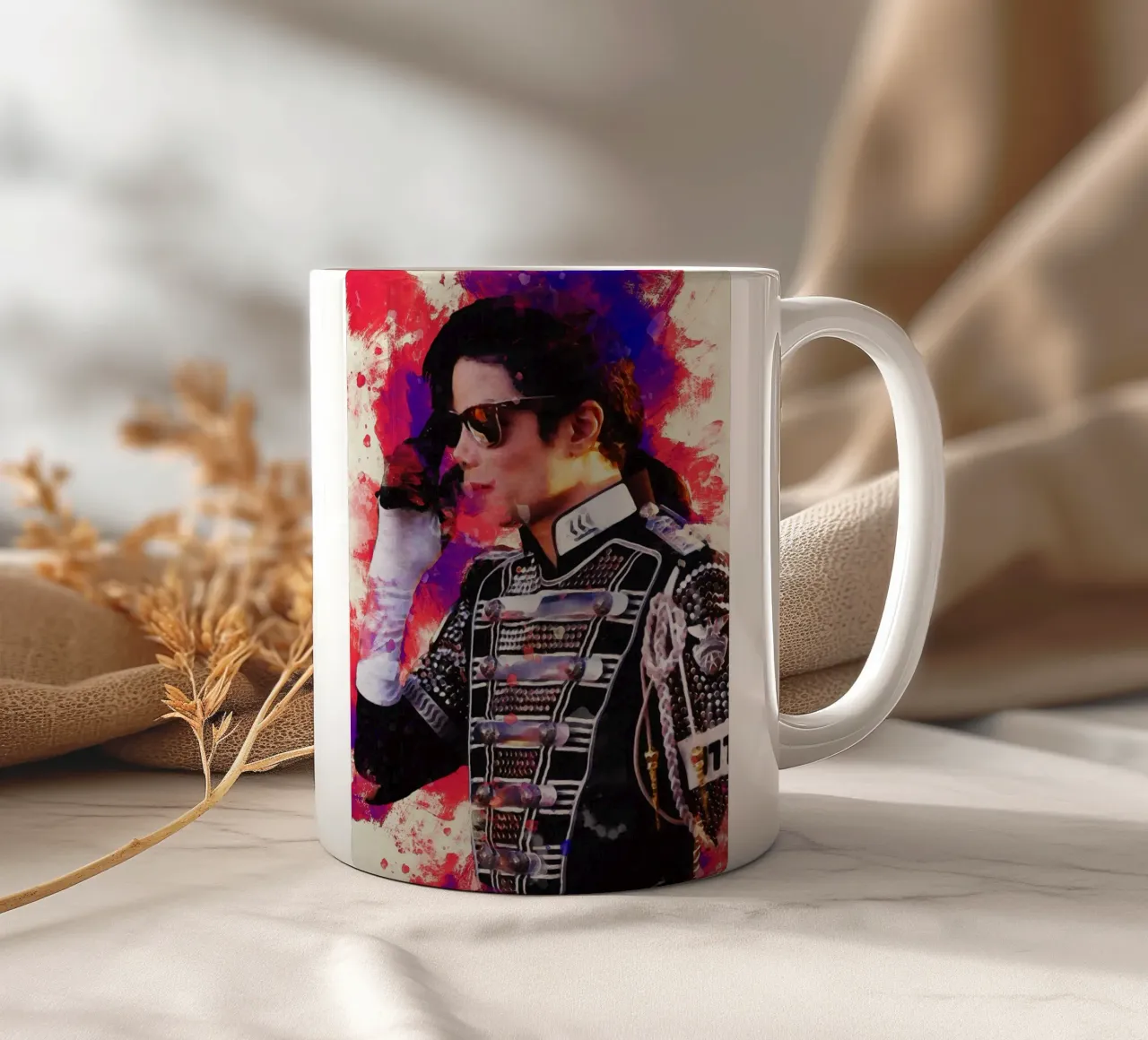 Smudge of Portrait Michael Jackson ceramic mug by Gunawan Rb