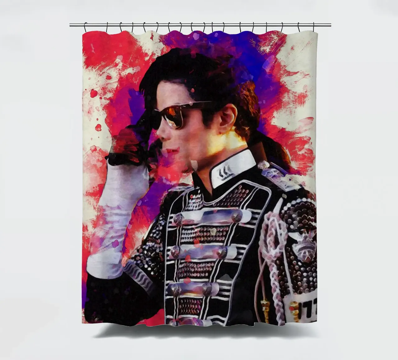 Smudge of Portrait Michael Jackson Duschvorhang von Gunawan Rb