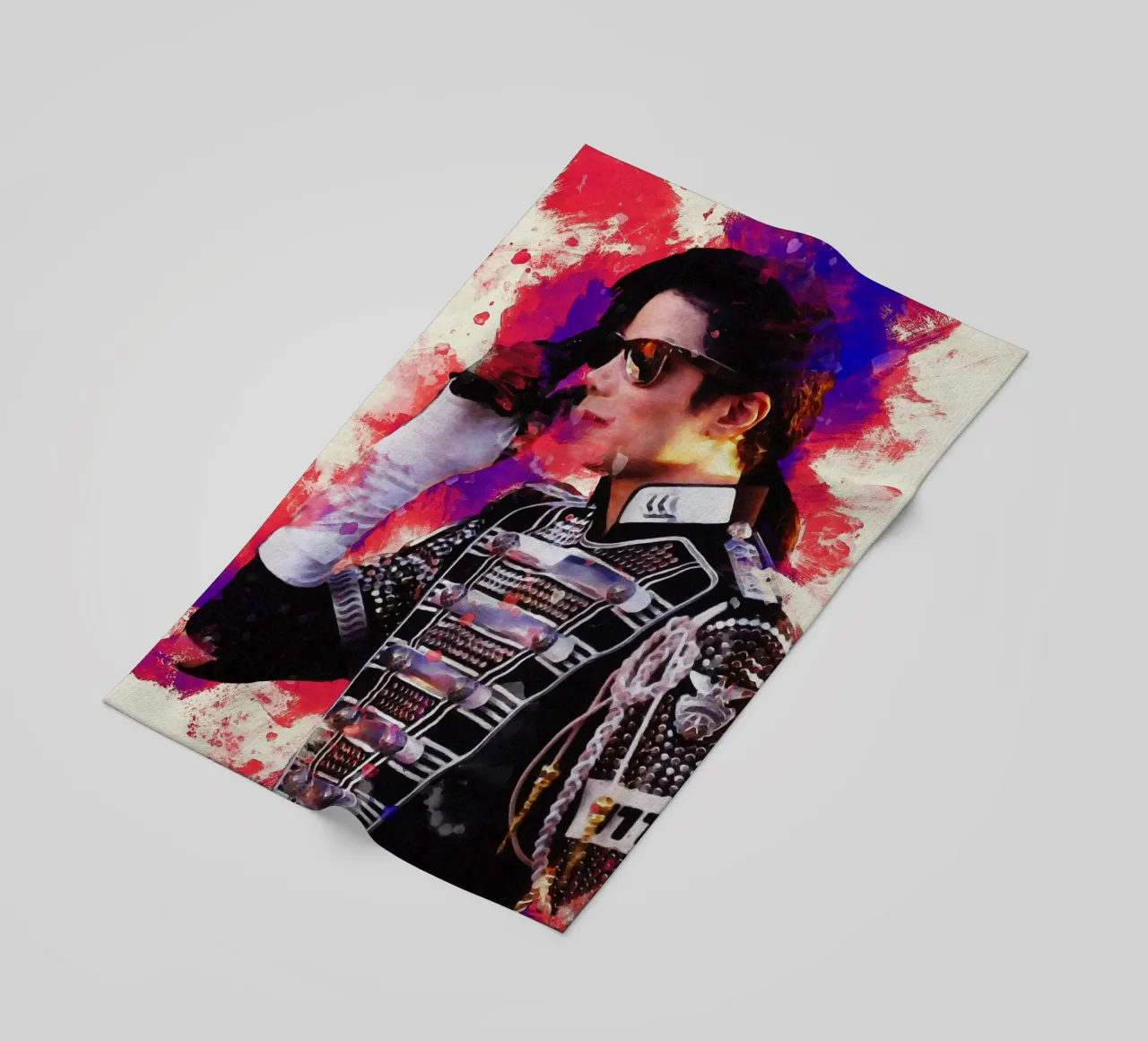 Smudge of Portrait Michael Jackson beach towel by Gunawan Rb