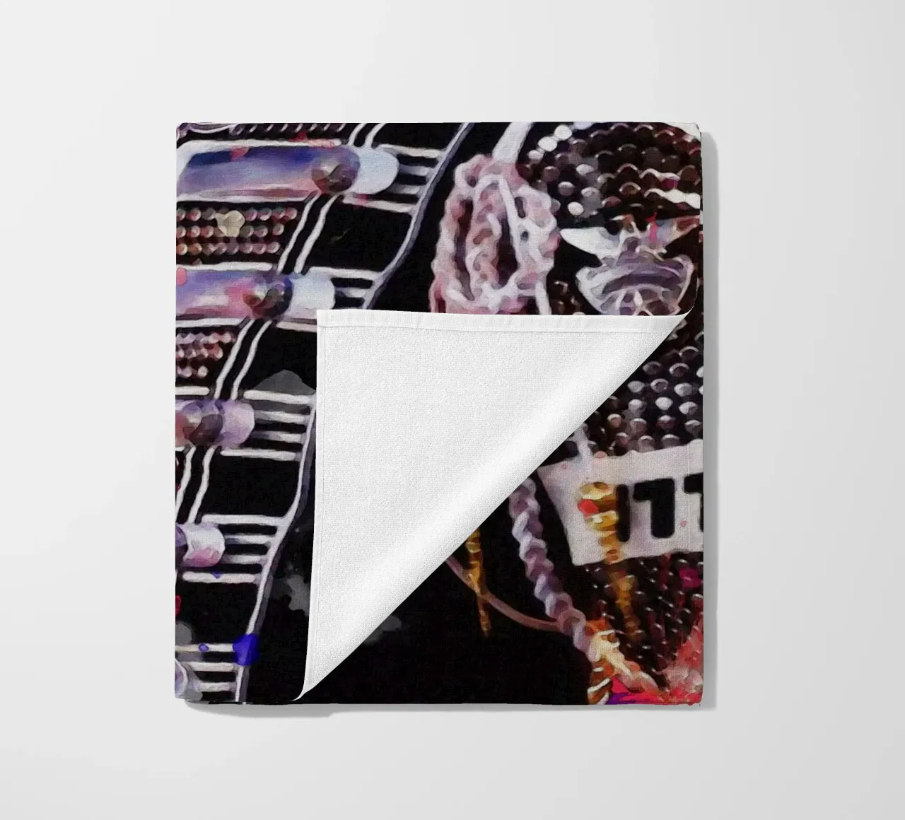 Smudge of Portrait Michael Jackson beach towel by Gunawan Rb