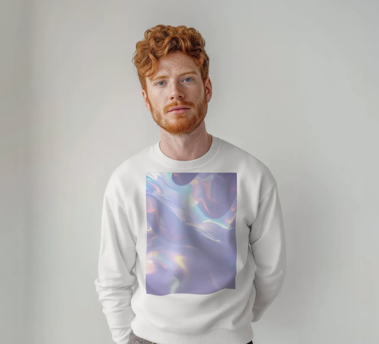 surface reflecting soft colors and patterns sweatshirt by DesignDoodle