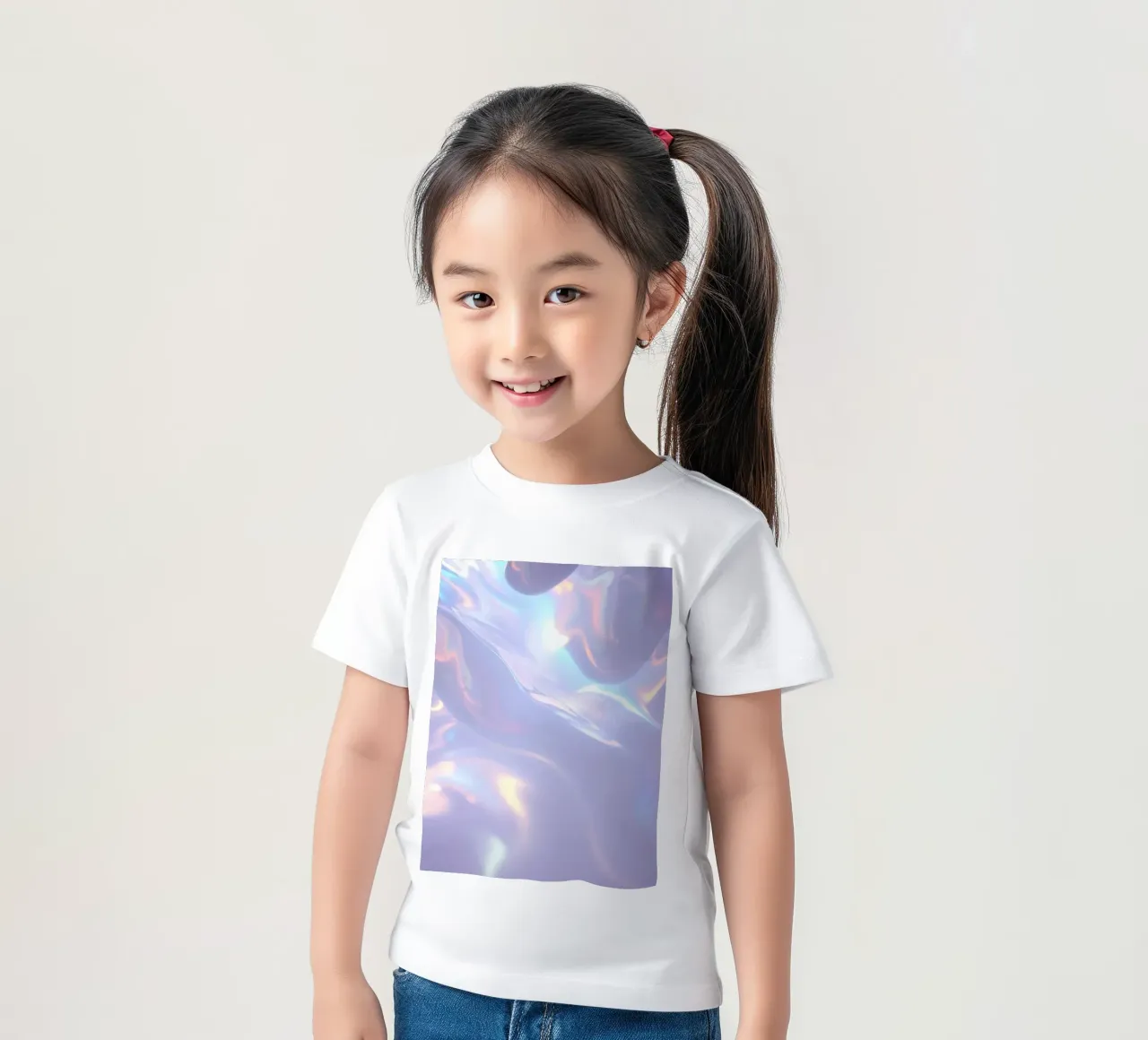 surface reflecting soft colors and patterns kids t-shirt by DesignDoodle
