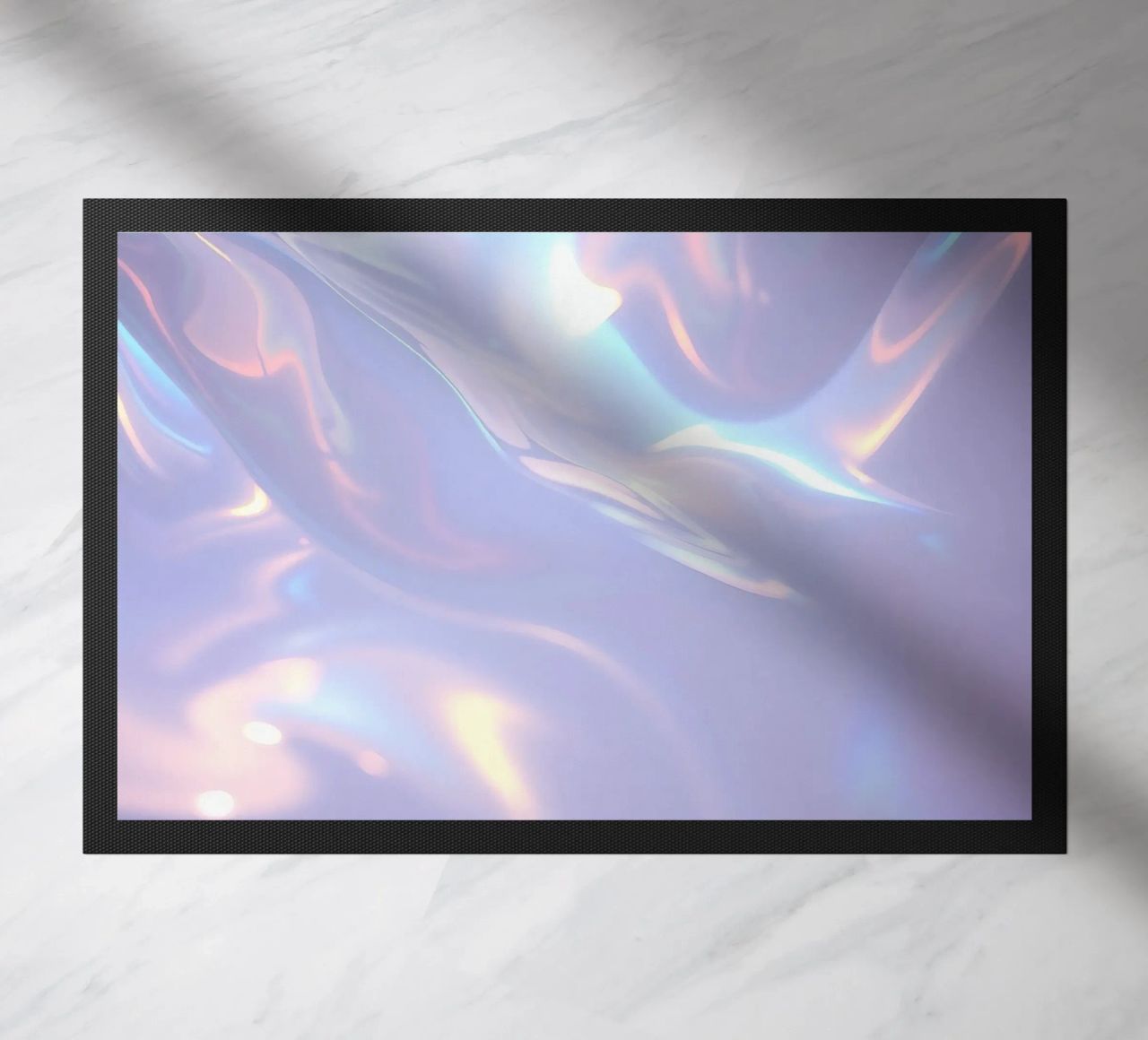 surface reflecting soft colors and patterns doormat by DesignDoodle