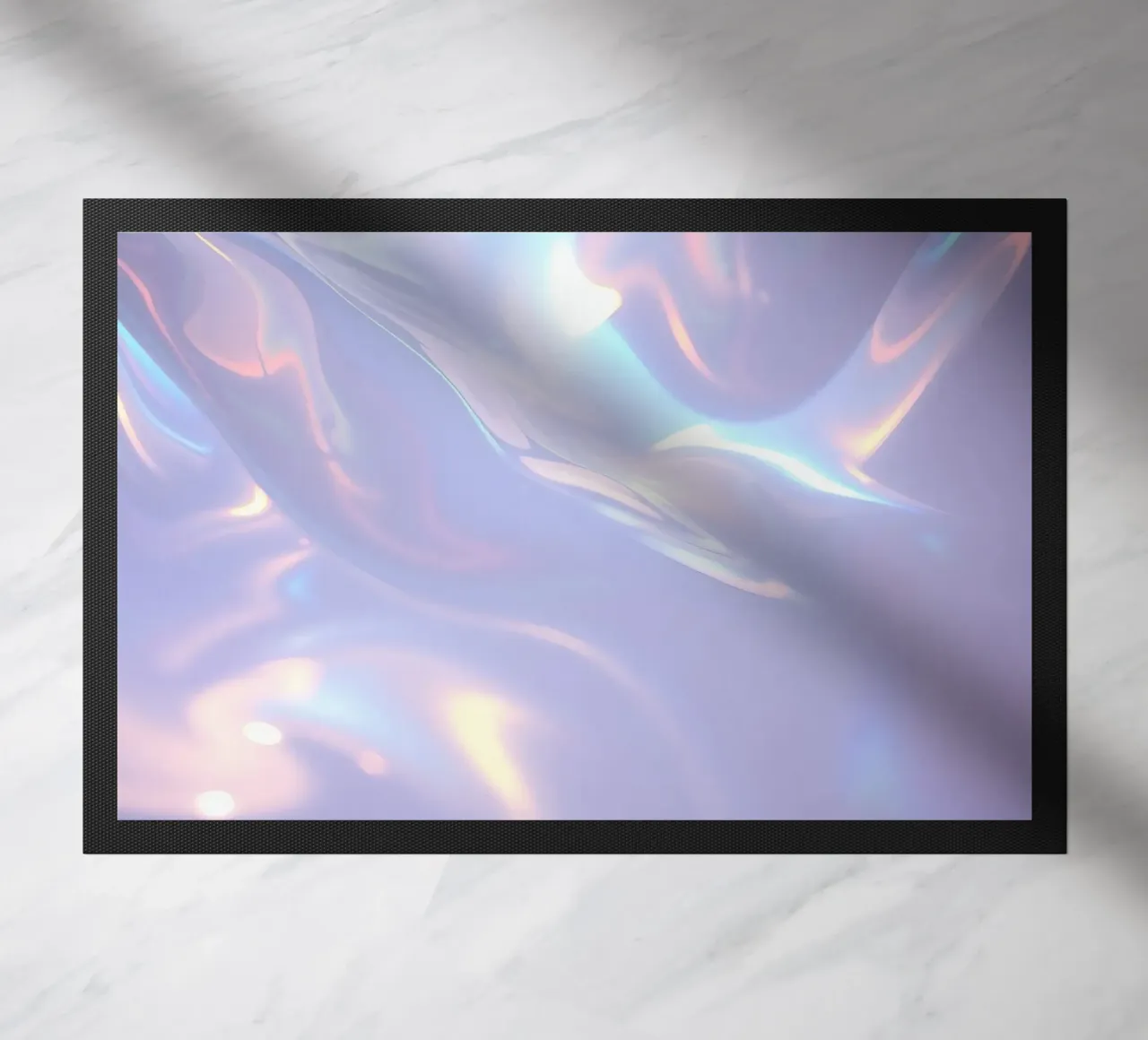 surface reflecting soft colors and patterns doormat by DesignDoodle