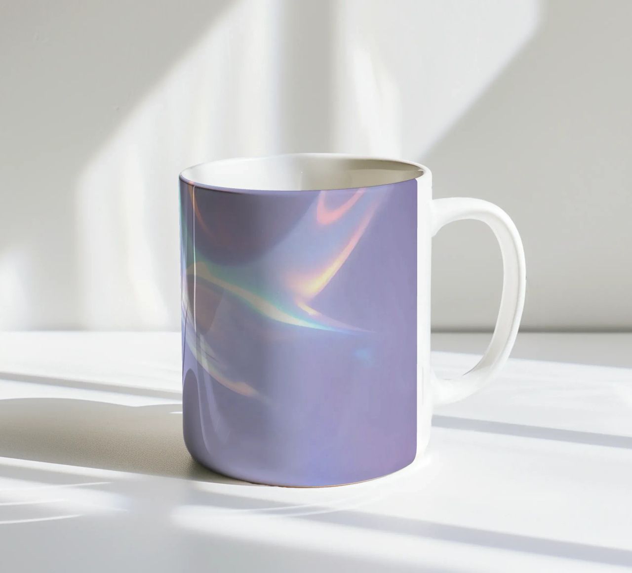 surface reflecting soft colors and patterns ceramic mug by DesignDoodle