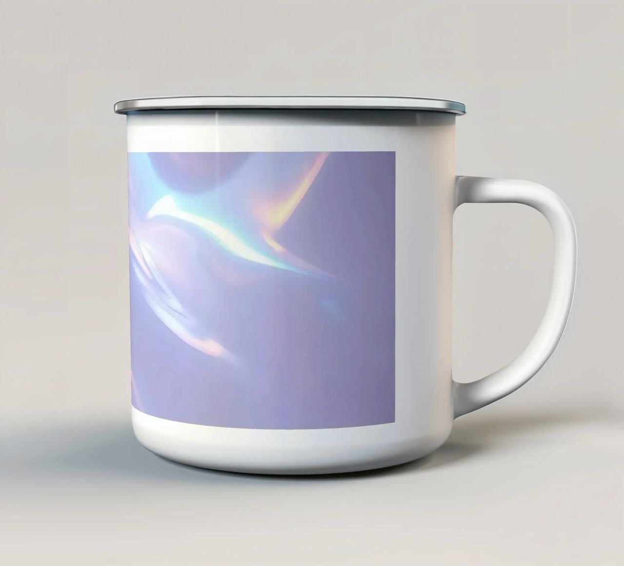 surface reflétant des couleurs et des motifs doux mug en émail de DesignDoodle