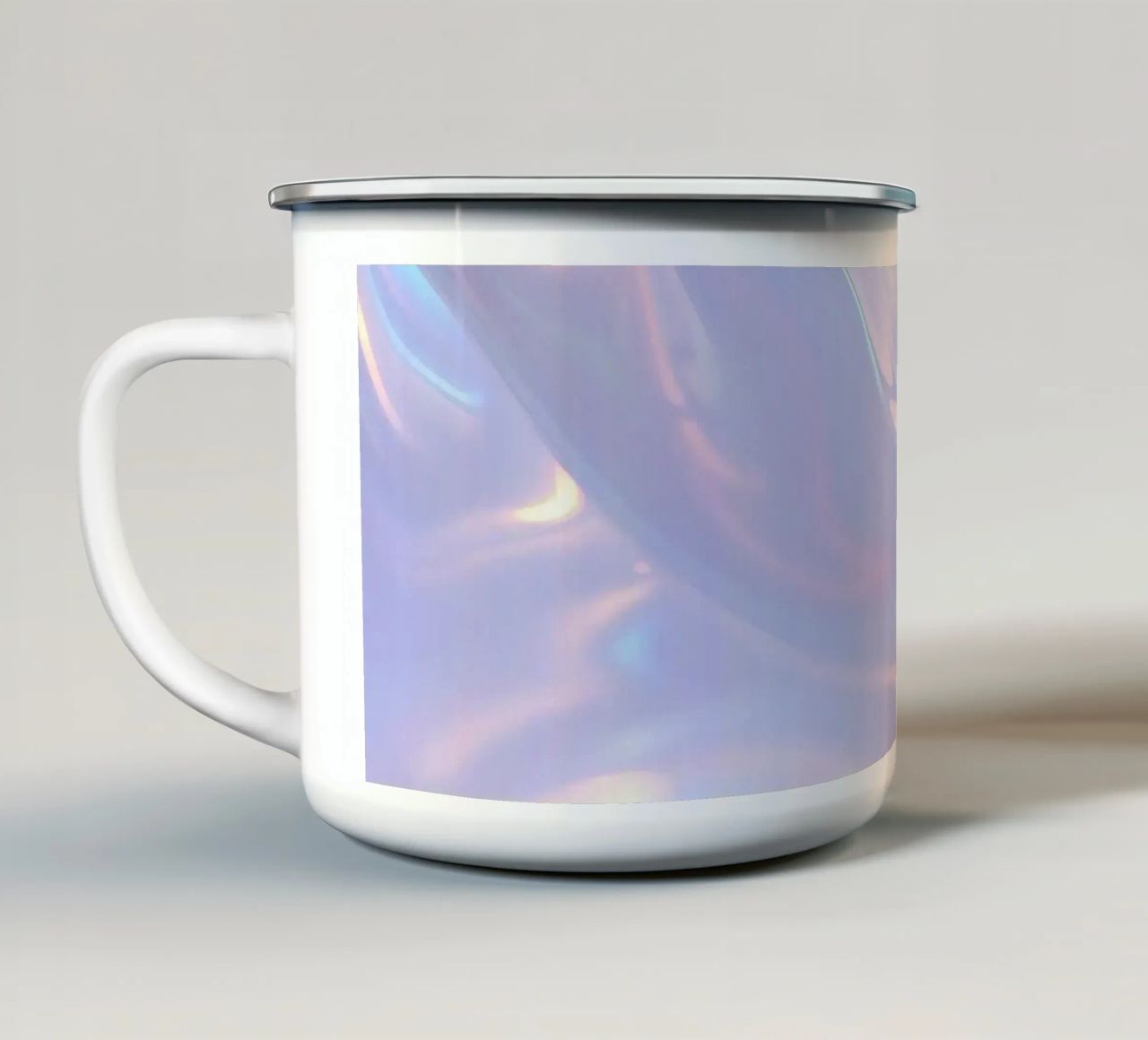 surface reflétant des couleurs et des motifs doux mug en émail de DesignDoodle