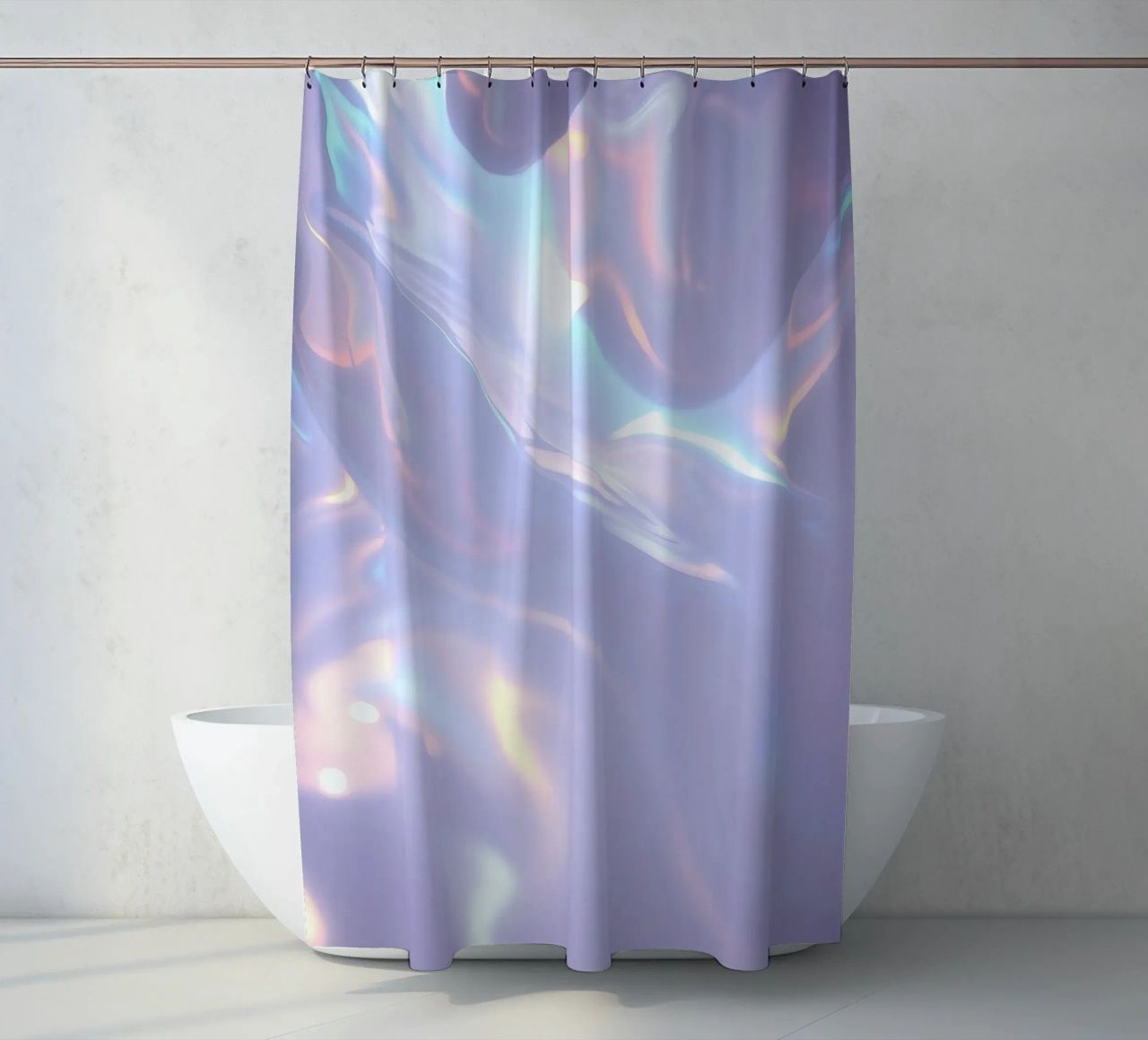 surface reflecting soft colors and patterns shower curtain by DesignDoodle