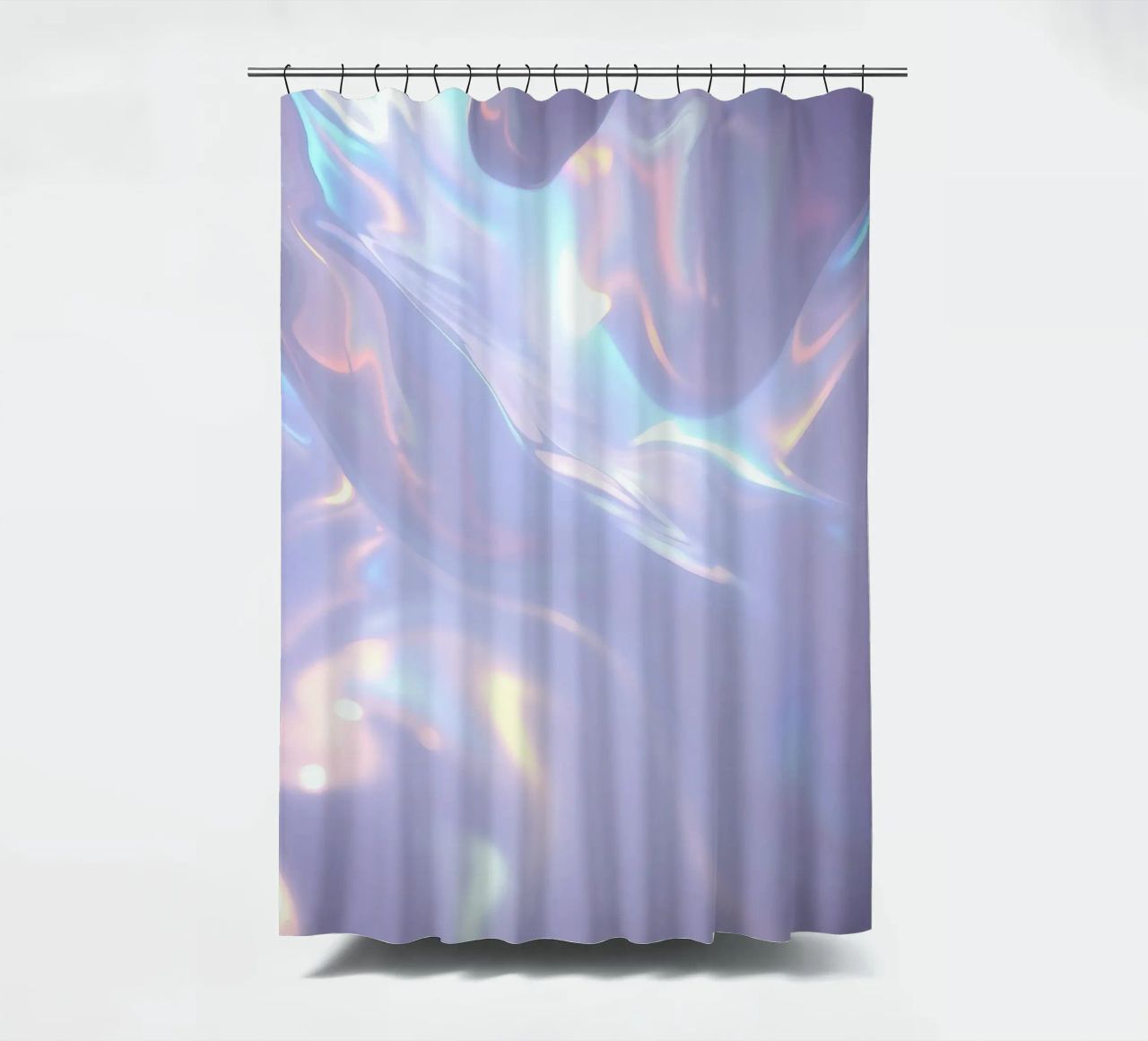 surface reflecting soft colors and patterns shower curtain by DesignDoodle
