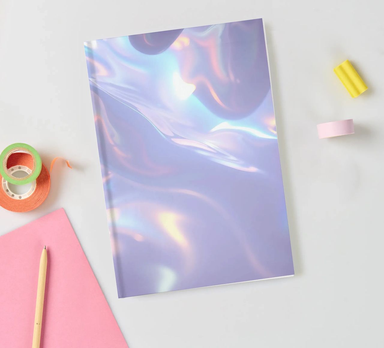 surface reflecting soft colors and patterns notebook by DesignDoodle