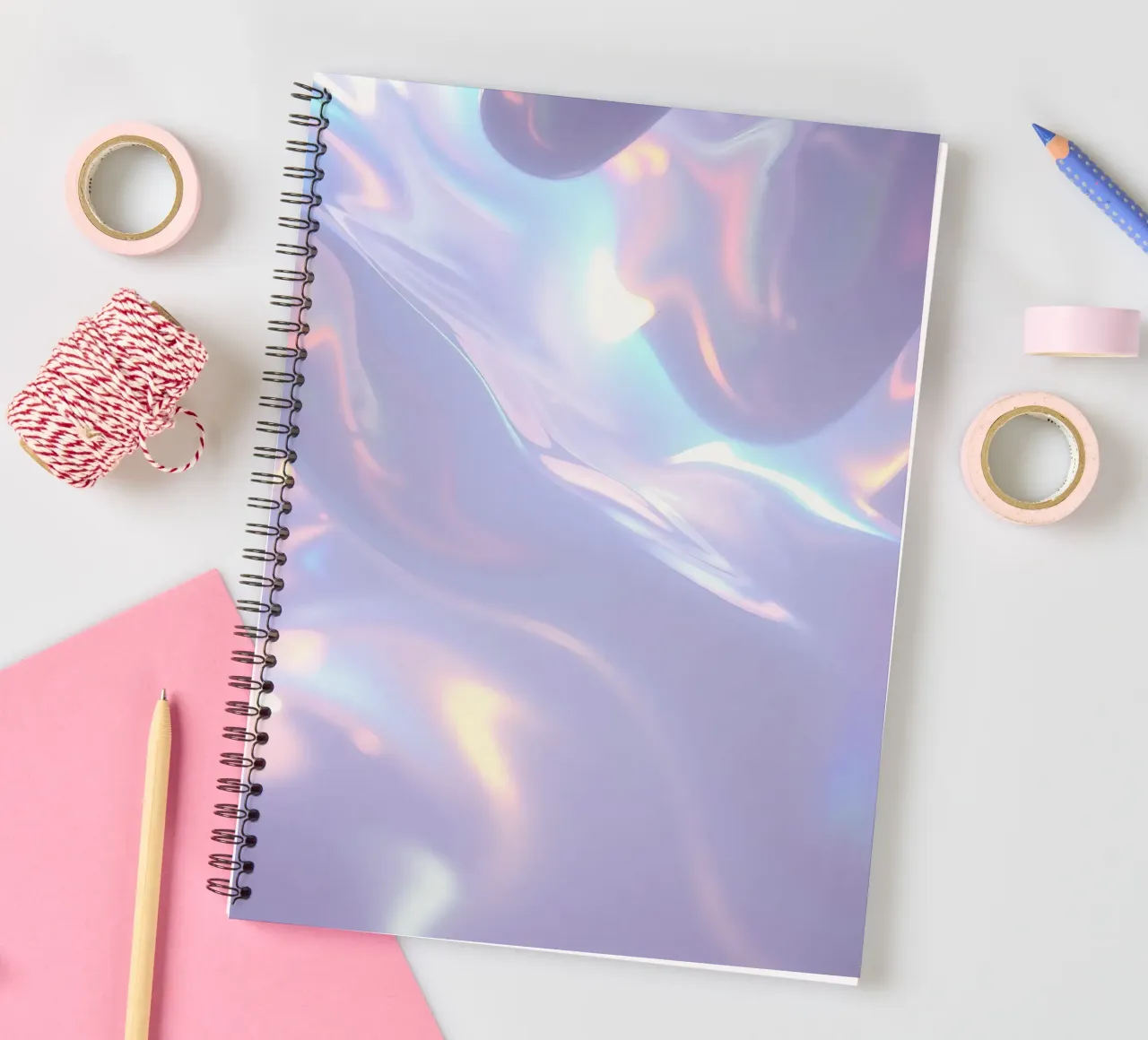 surface reflecting soft colors and patterns spiral notebook by DesignDoodle