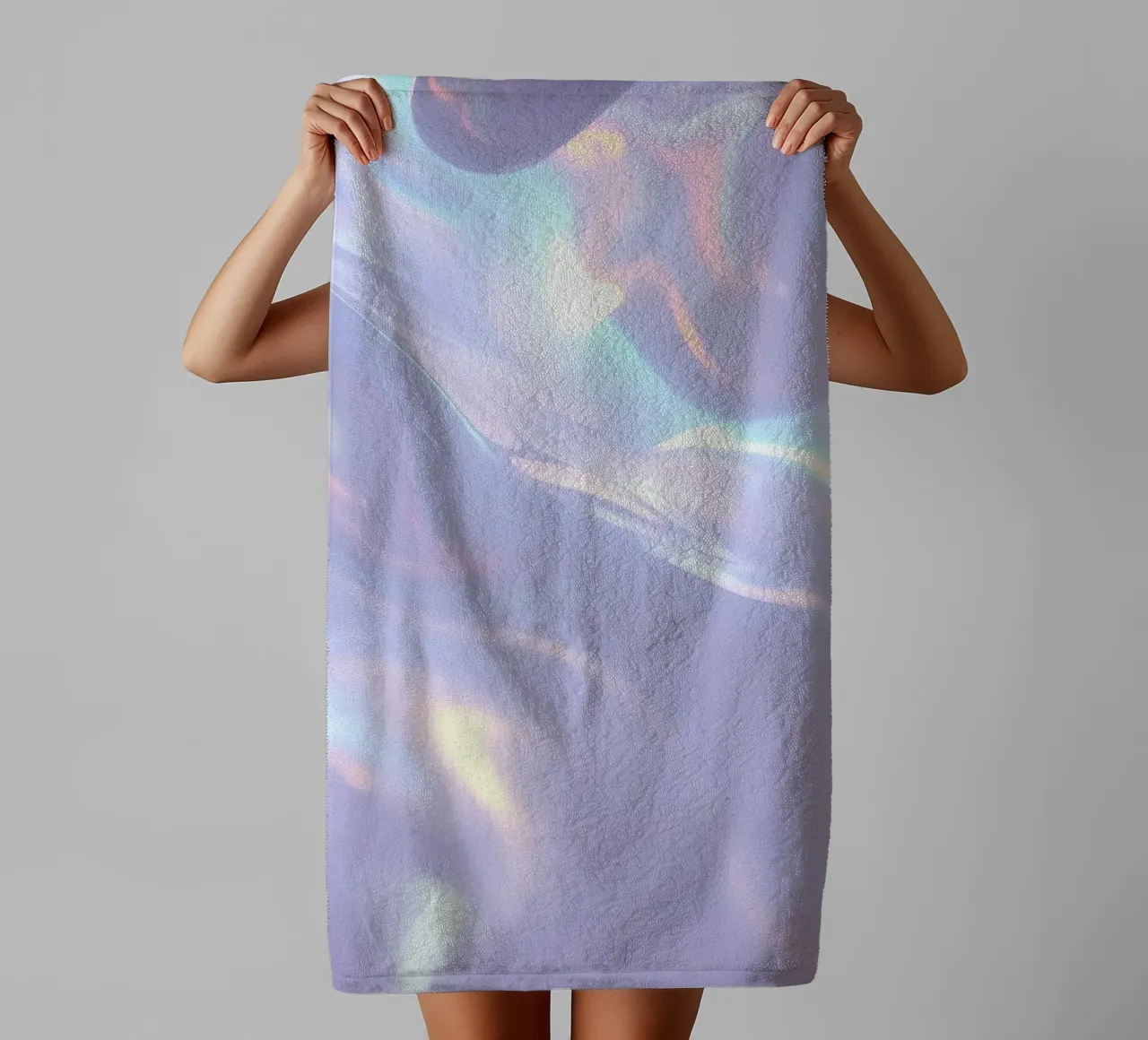 surface reflecting soft colors and patterns towel by DesignDoodle