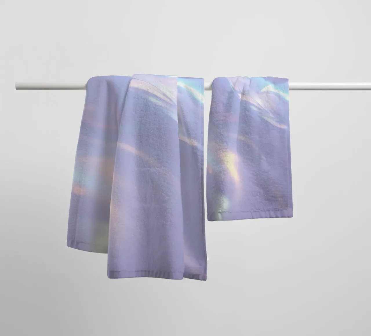 surface reflecting soft colors and patterns towel by DesignDoodle