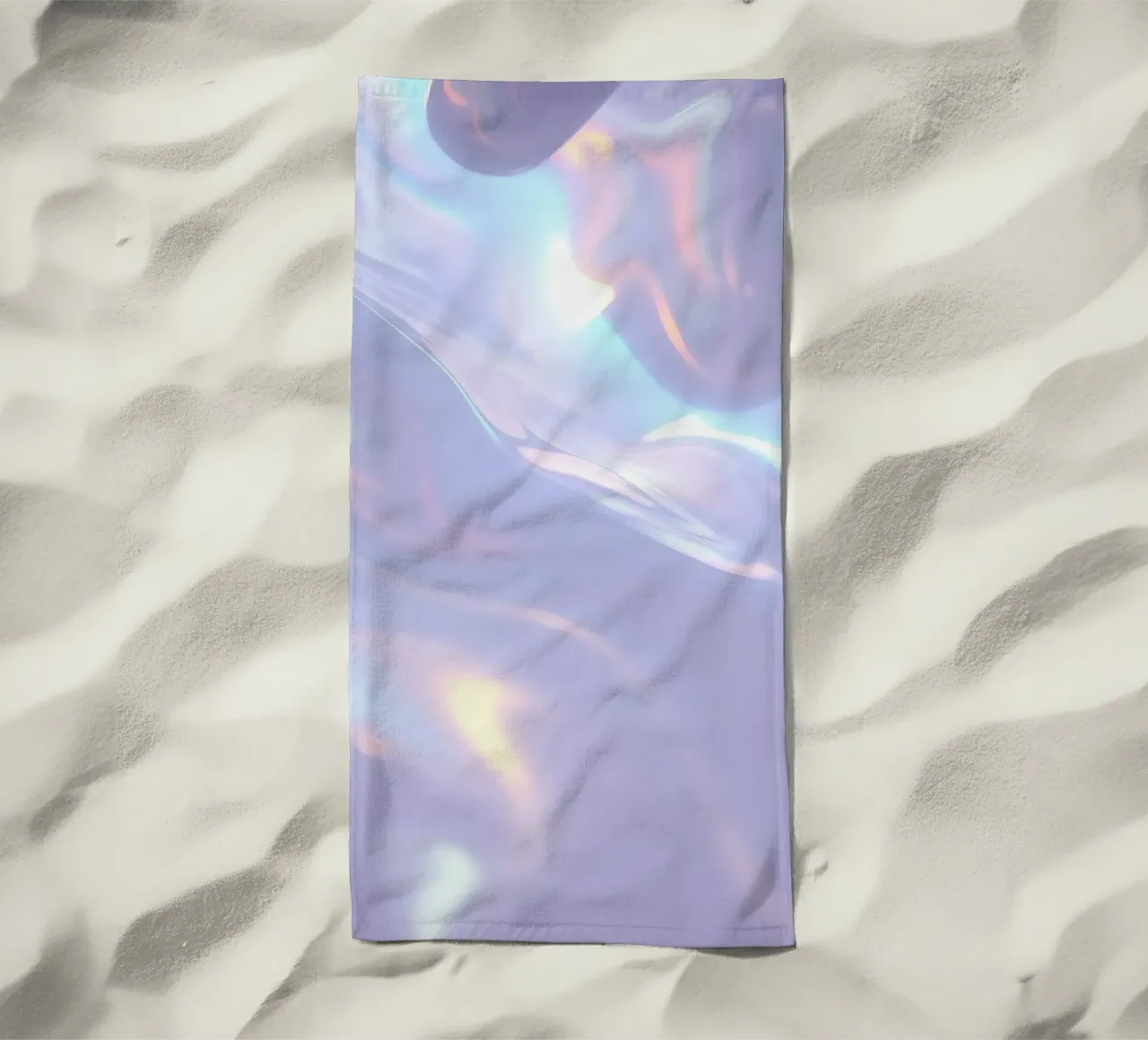 surface reflecting soft colors and patterns beach towel by DesignDoodle