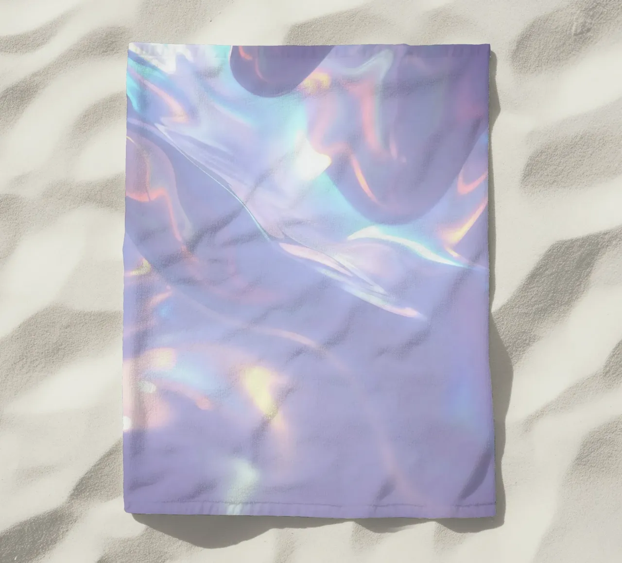 surface reflecting soft colors and patterns beach towel by DesignDoodle