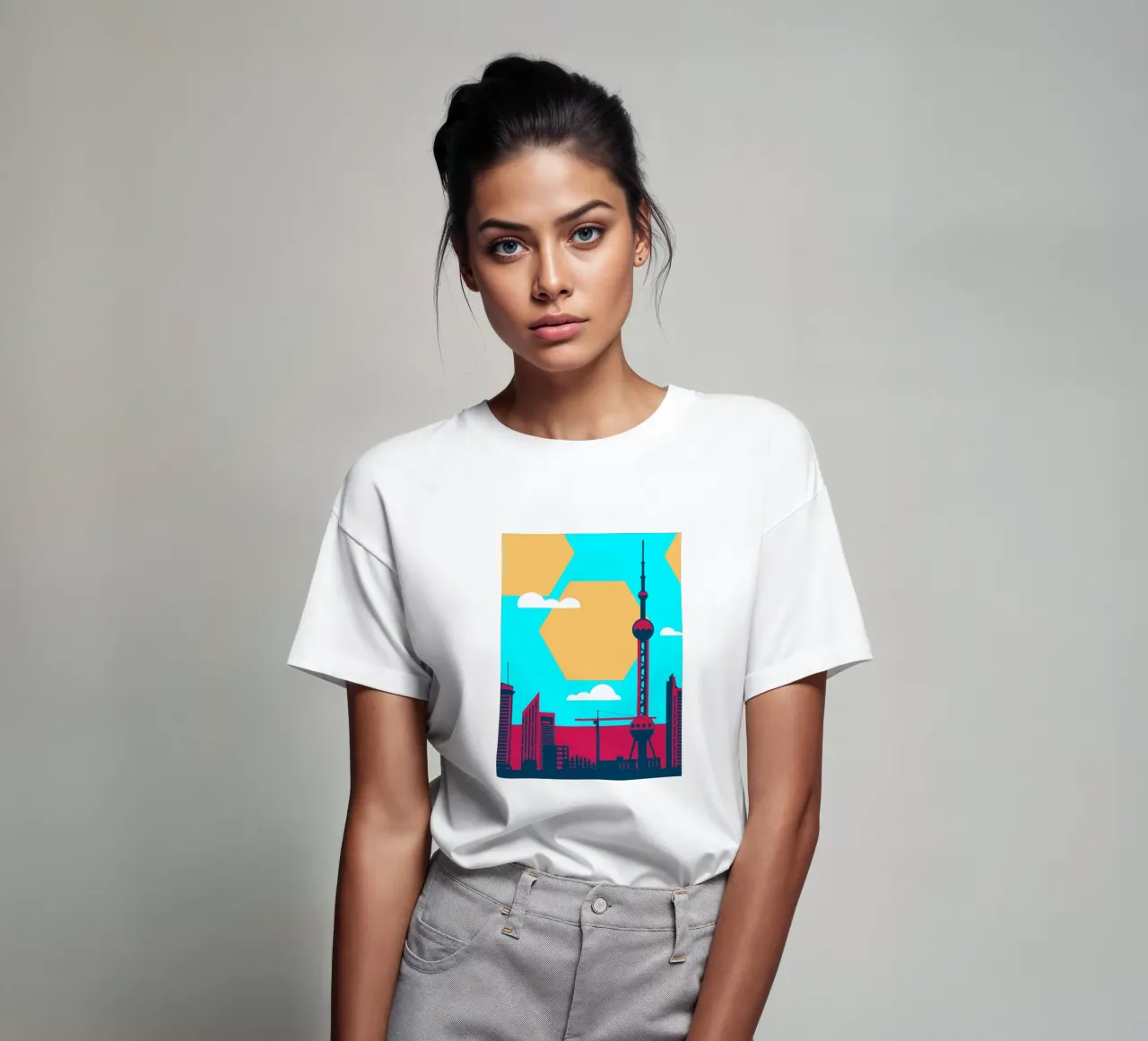 Città di Shanghai t-shirt da TODAY'S SHOP