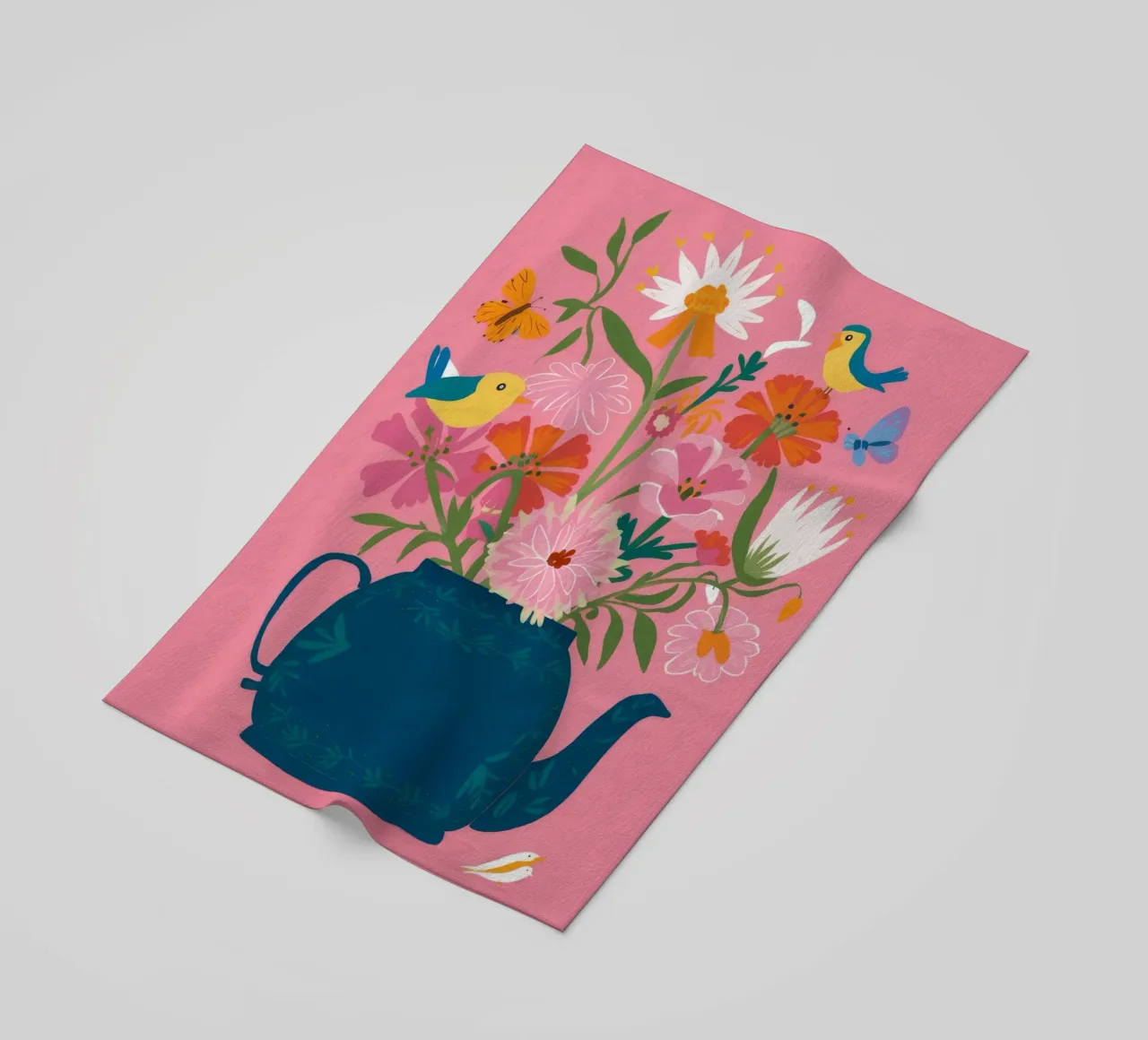 Théière florale Harmony serviette de plage de Petal Canvas