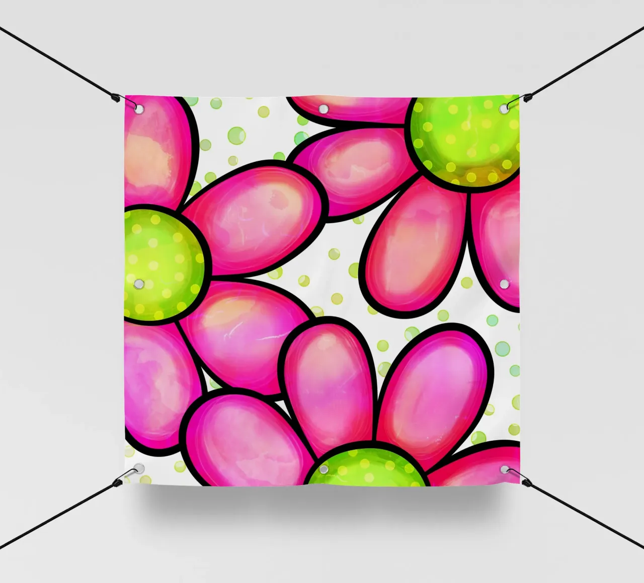 Margherite Inky Pop telo in pvc da Botanical Pattern House