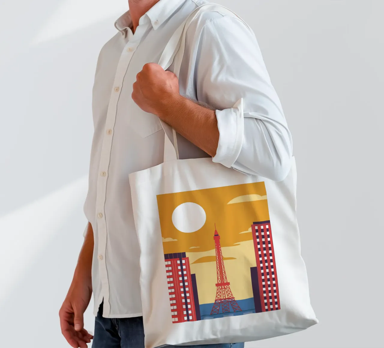 Eiffel Tower borsa in juta da TODAY'S SHOP