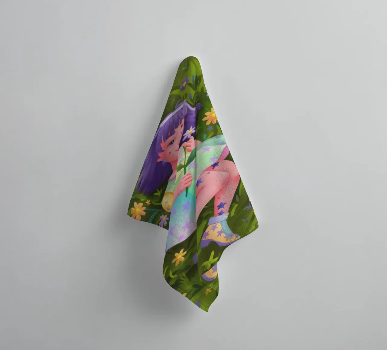 Whimsical Meadow Rest towel by Petal Canvas