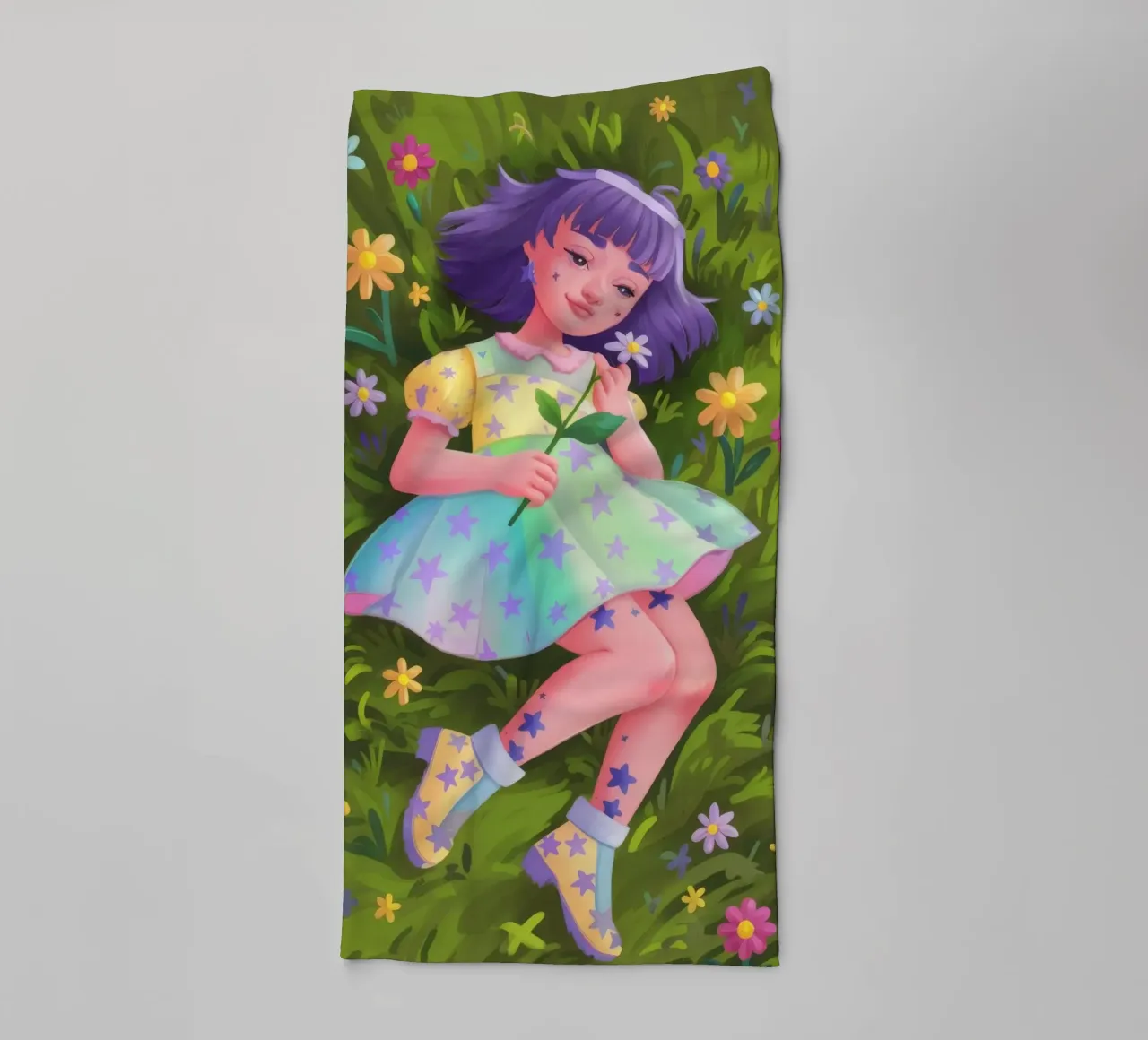 Whimsical Meadow Rest towel by Petal Canvas