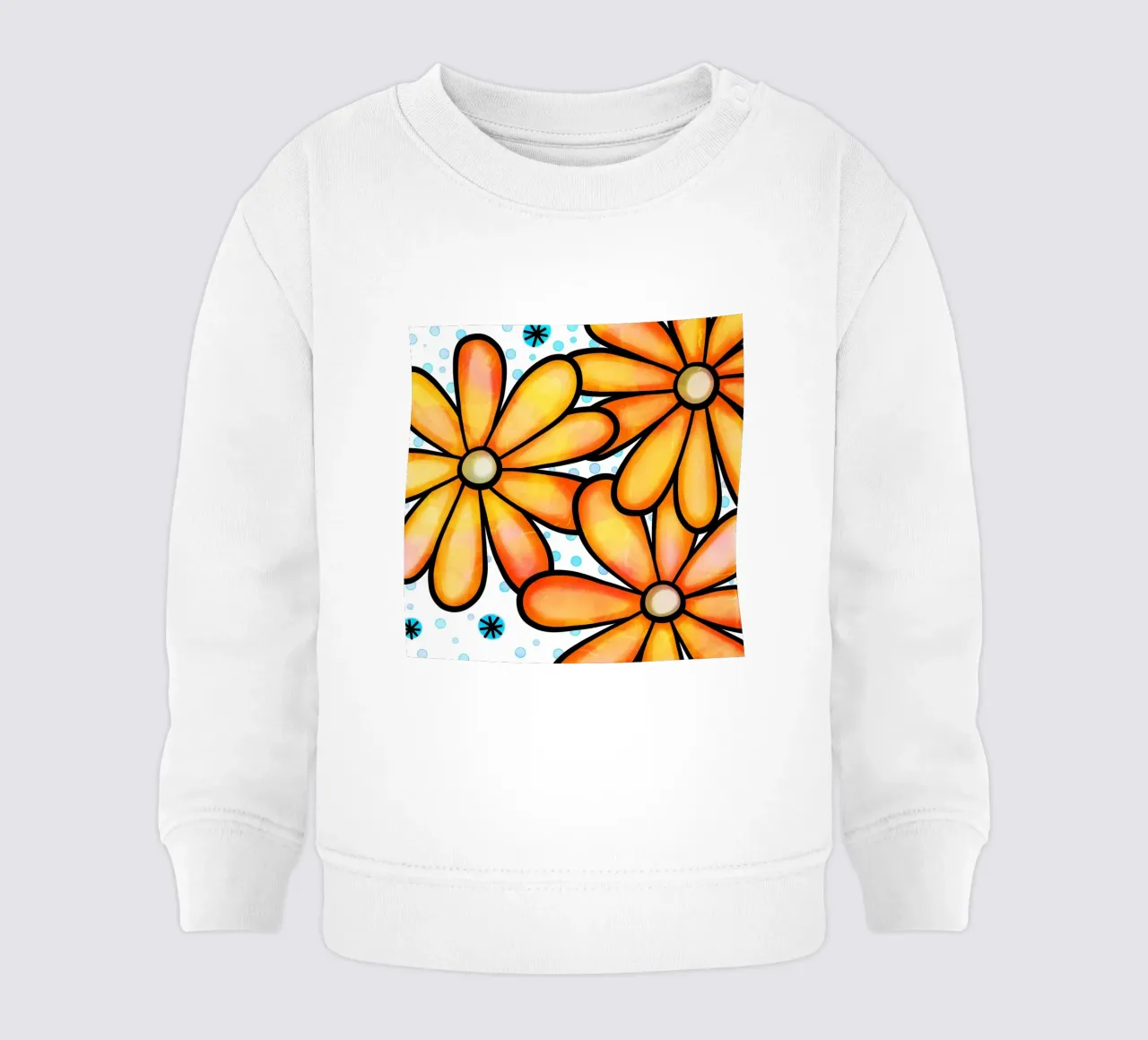 Margherite Inky Pop felpa neonato da Botanical Pattern House