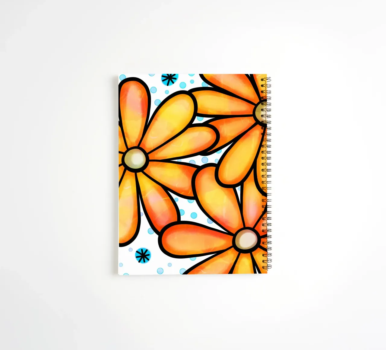 Inky Pop Daisies spiral notebook by Botanical Pattern House