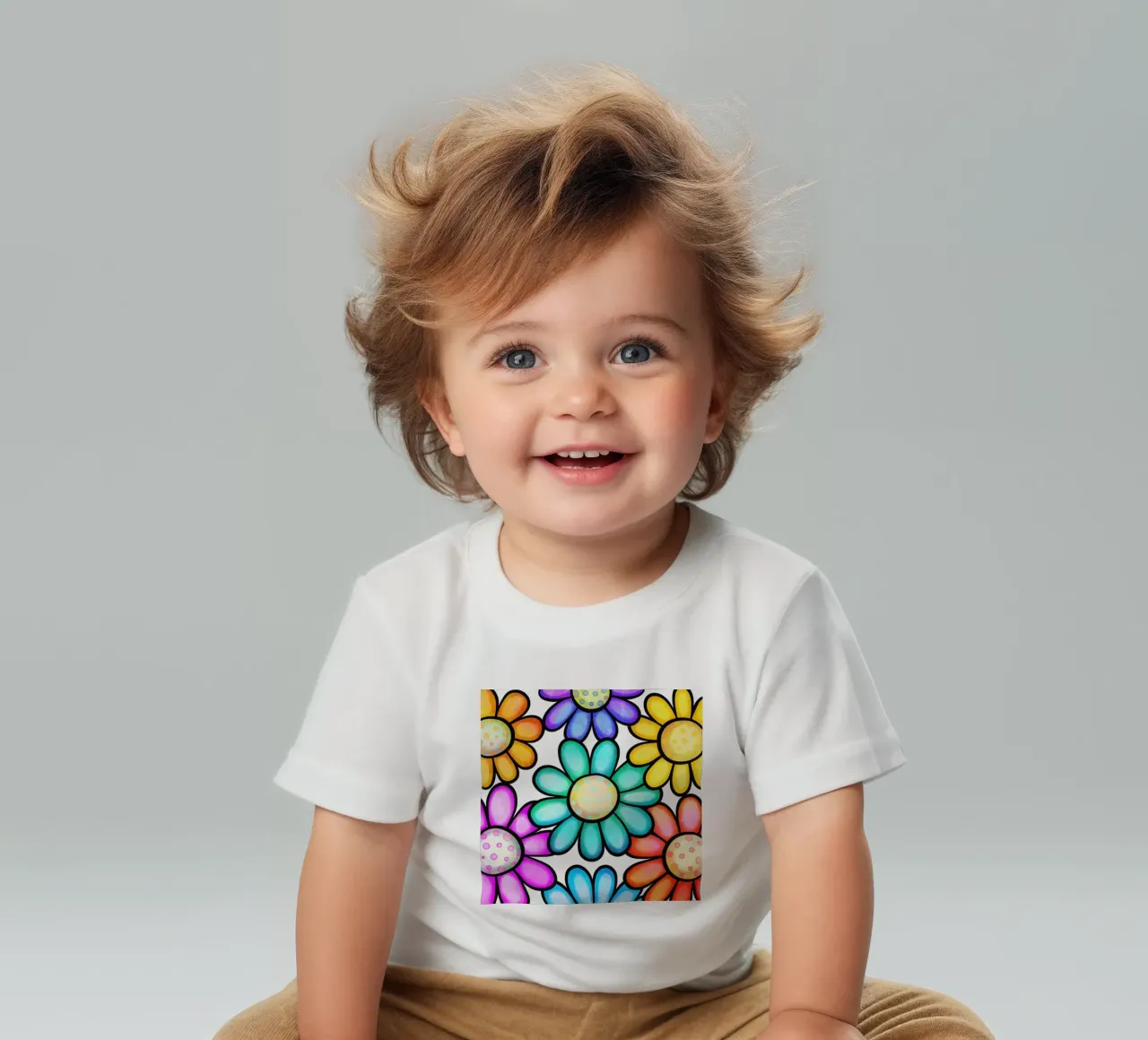 Inky Pop Daisies baby t-shirt by Botanical Pattern House