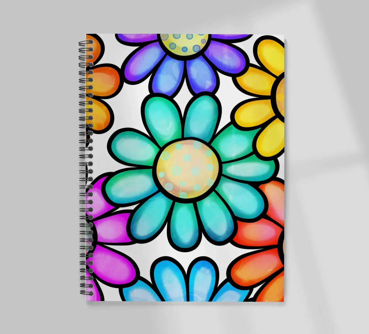 Inky Pop Daisies spiral notebook by Botanical Pattern House