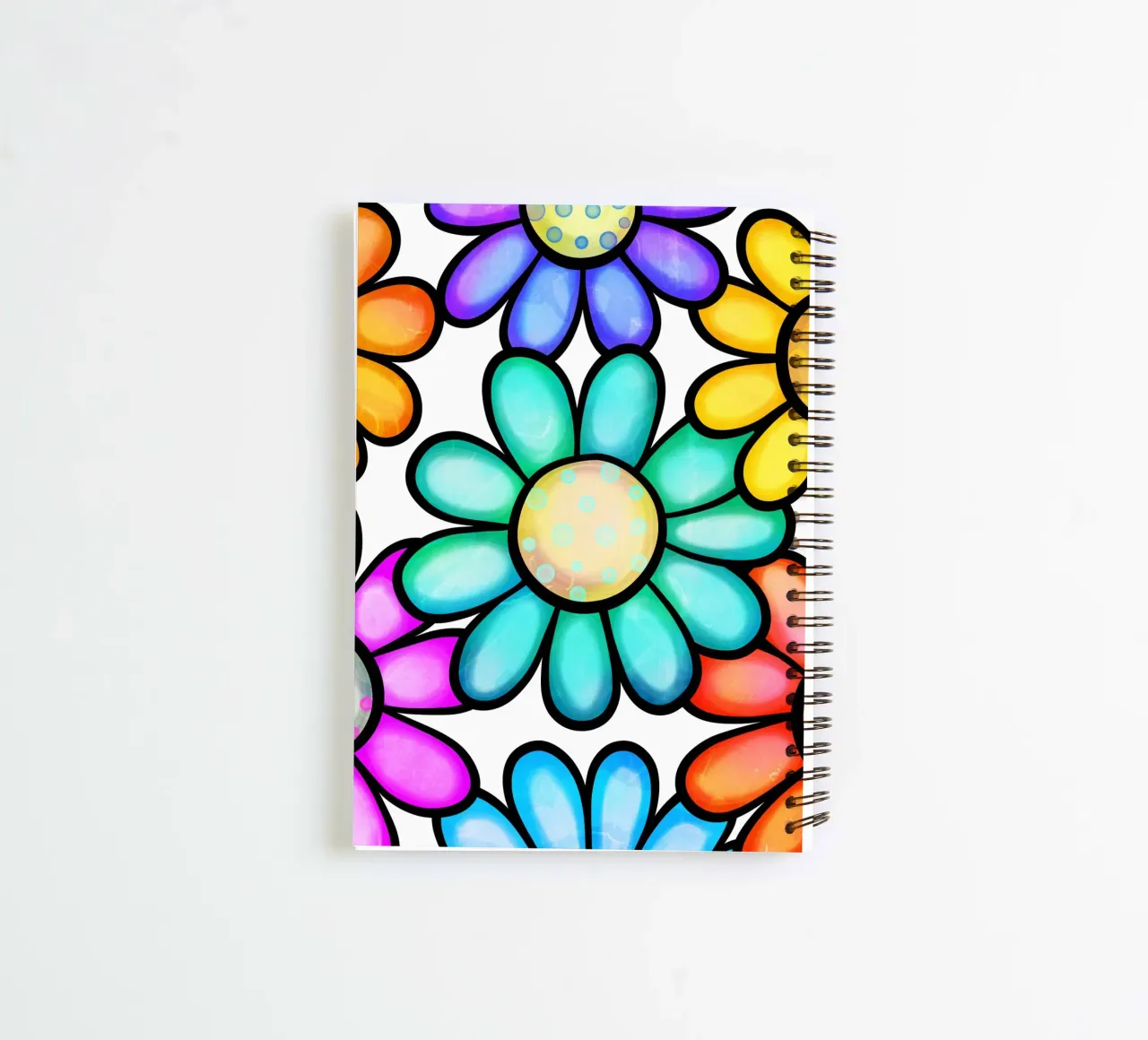 Inky Pop Daisies spiral notebook by Botanical Pattern House
