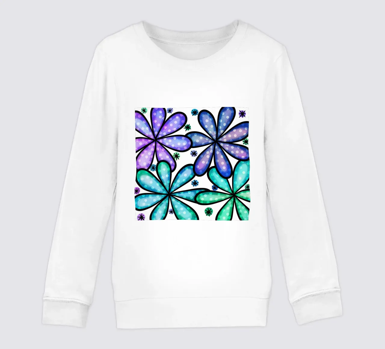 Margherite Inky Pop felpa bambino da Botanical Pattern House