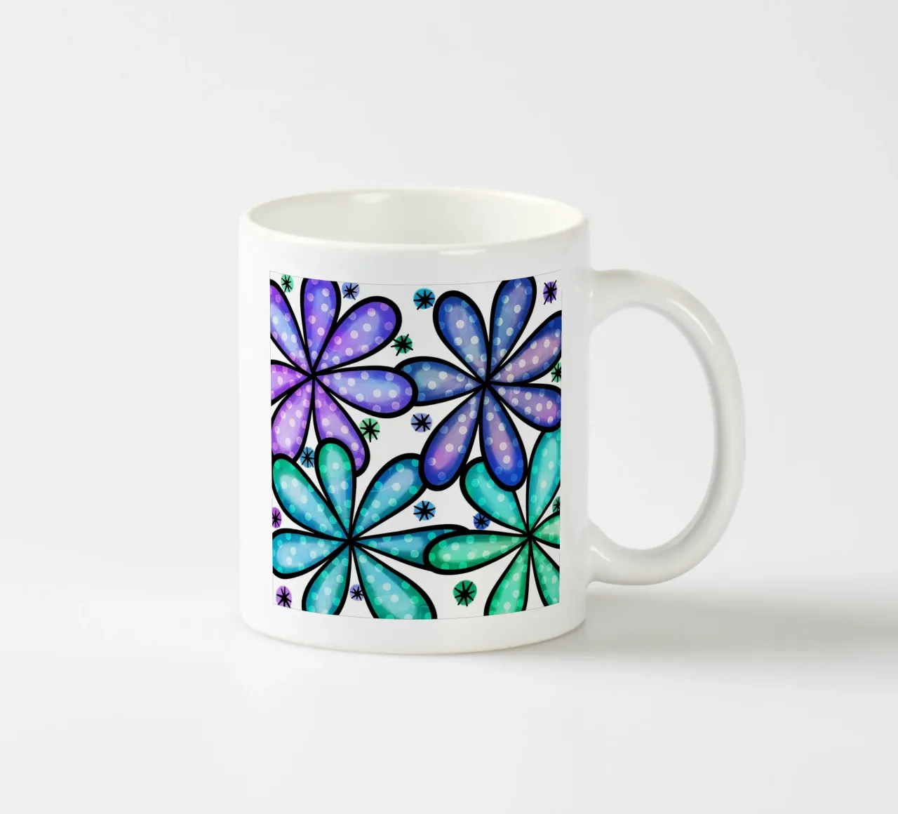 Margherite Inky Pop tazza in ceramica da Botanical Pattern House