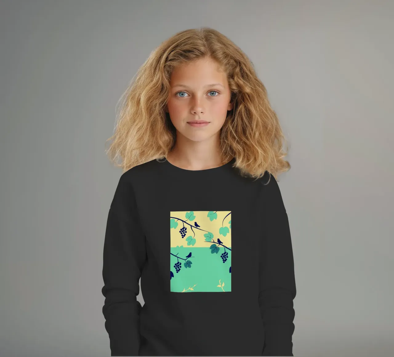 Albero dell'uva e uccello felpa bambino da TODAY'S SHOP