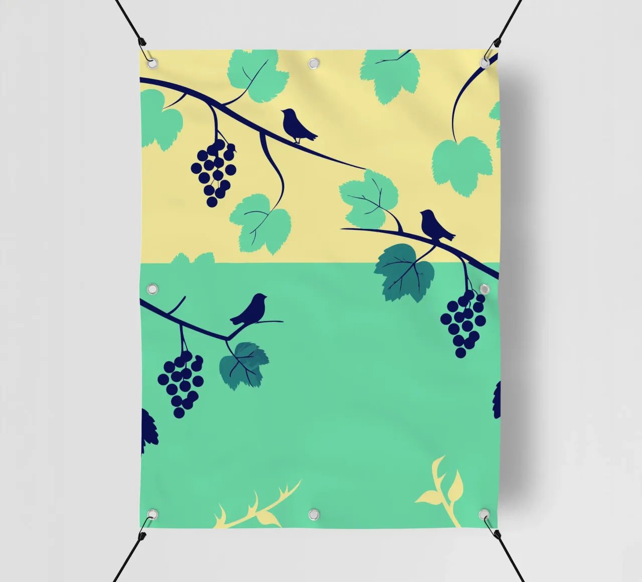 Albero dell'uva e uccello telo in pvc da TODAY'S SHOP