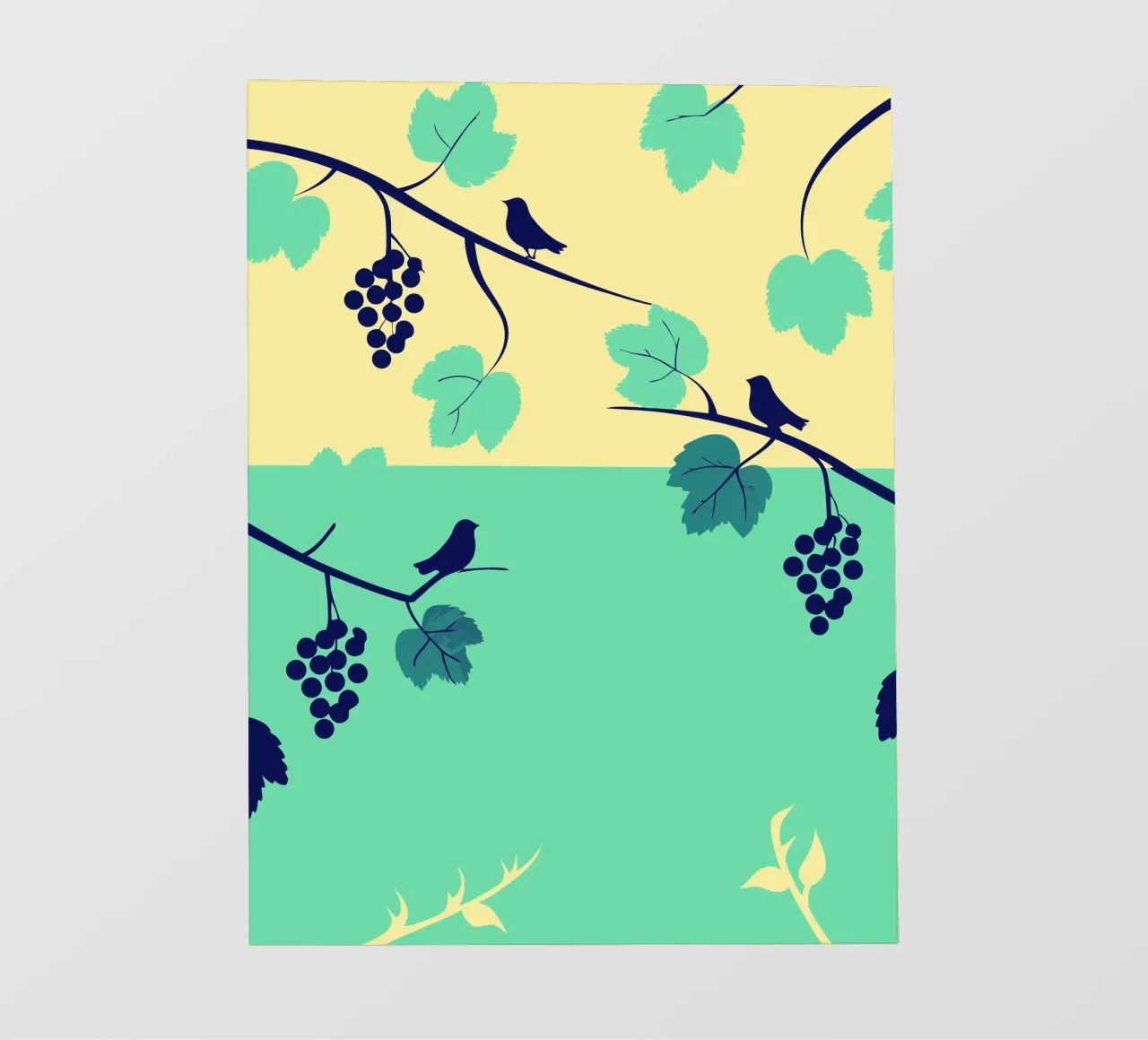 Albero dell'uva e uccello telo in pvc da TODAY'S SHOP