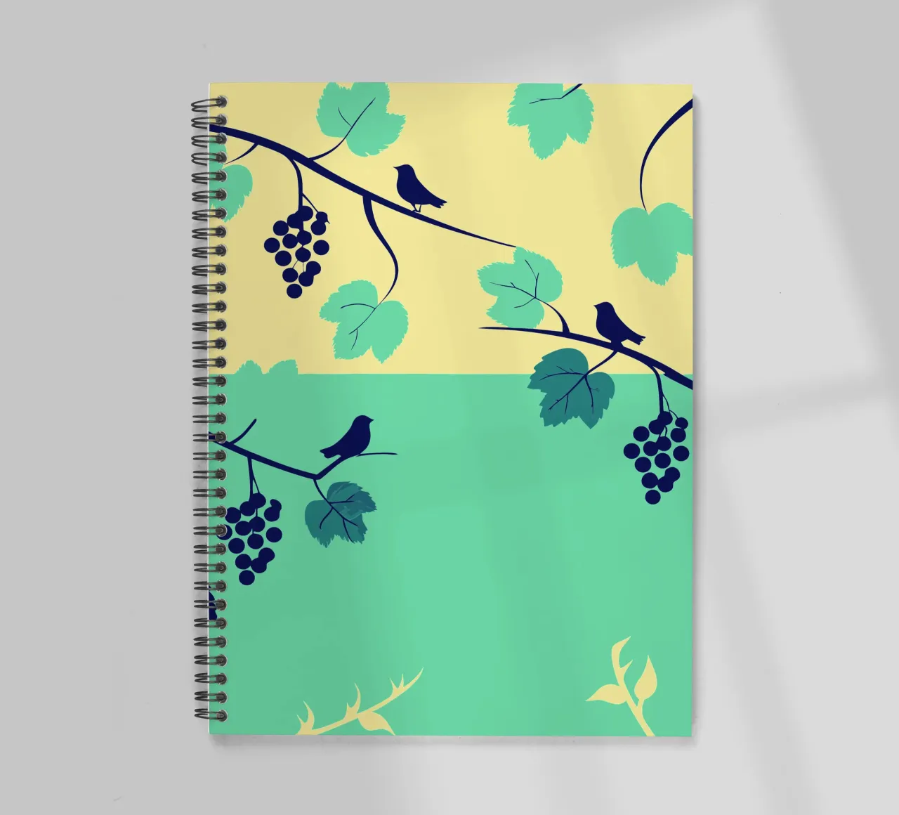 Grape Tree And Bird spiral notebook by TODAY'S SHOP