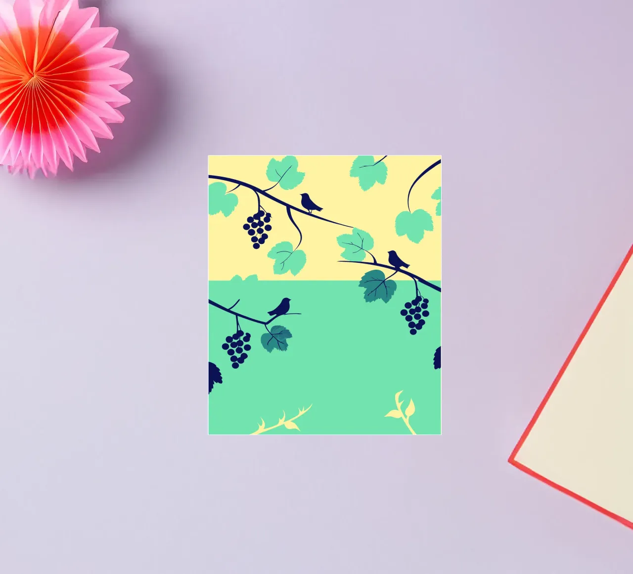 Grape Tree And Bird sticker by TODAY'S SHOP