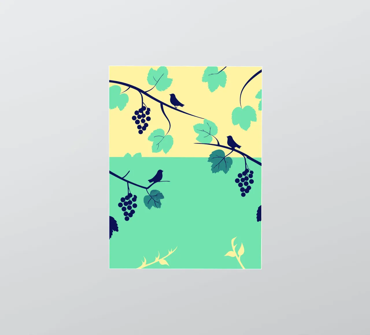 Albero dell'uva e uccello adesivo da TODAY'S SHOP