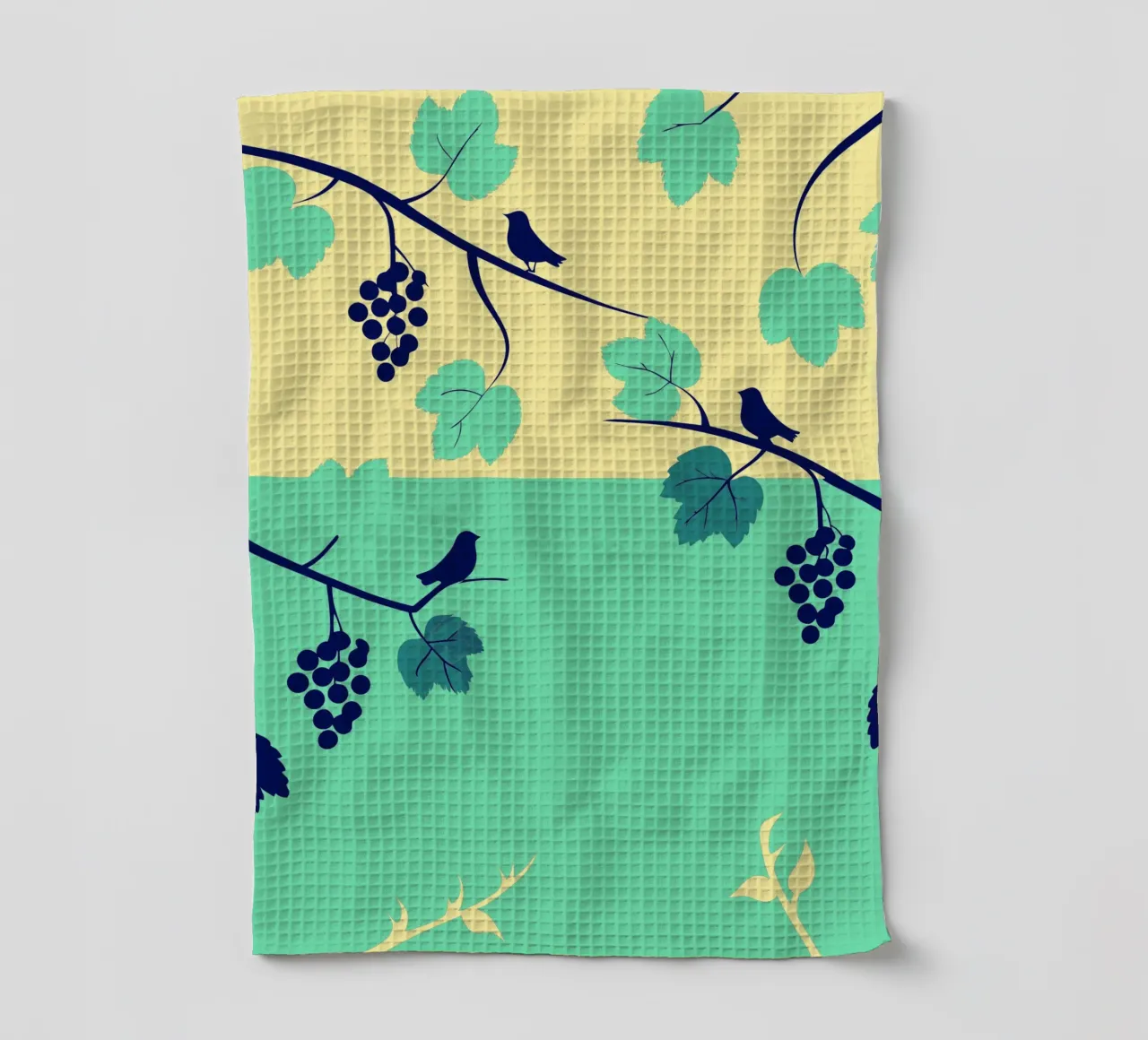 Albero dell'uva e uccello canovaccio da cucina da TODAY'S SHOP