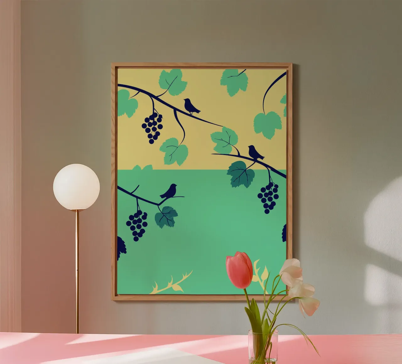 Albero dell'uva e uccello alluminio dibond da TODAY'S SHOP