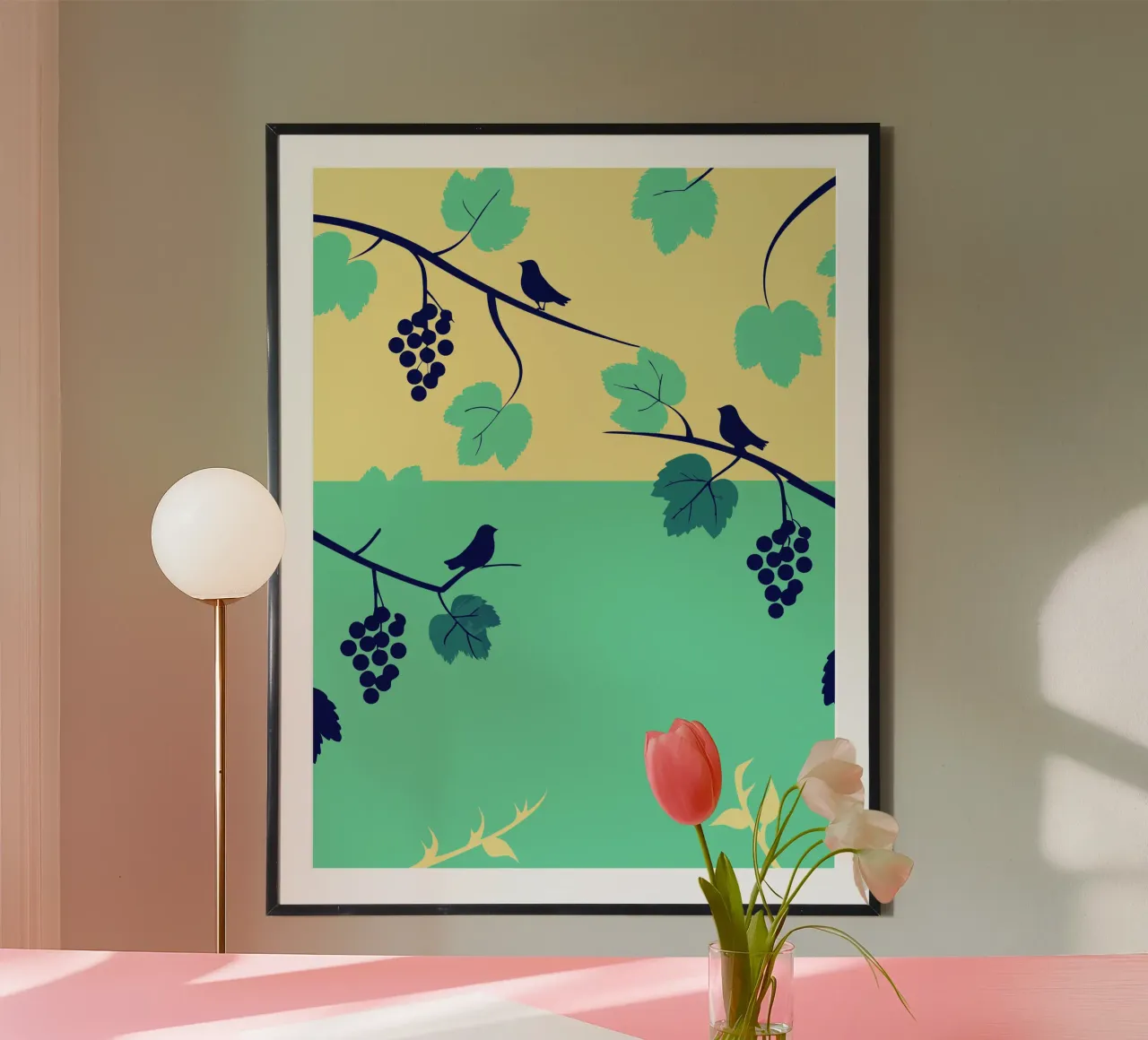 Albero dell'uva e uccello carta hahnemühle da TODAY'S SHOP