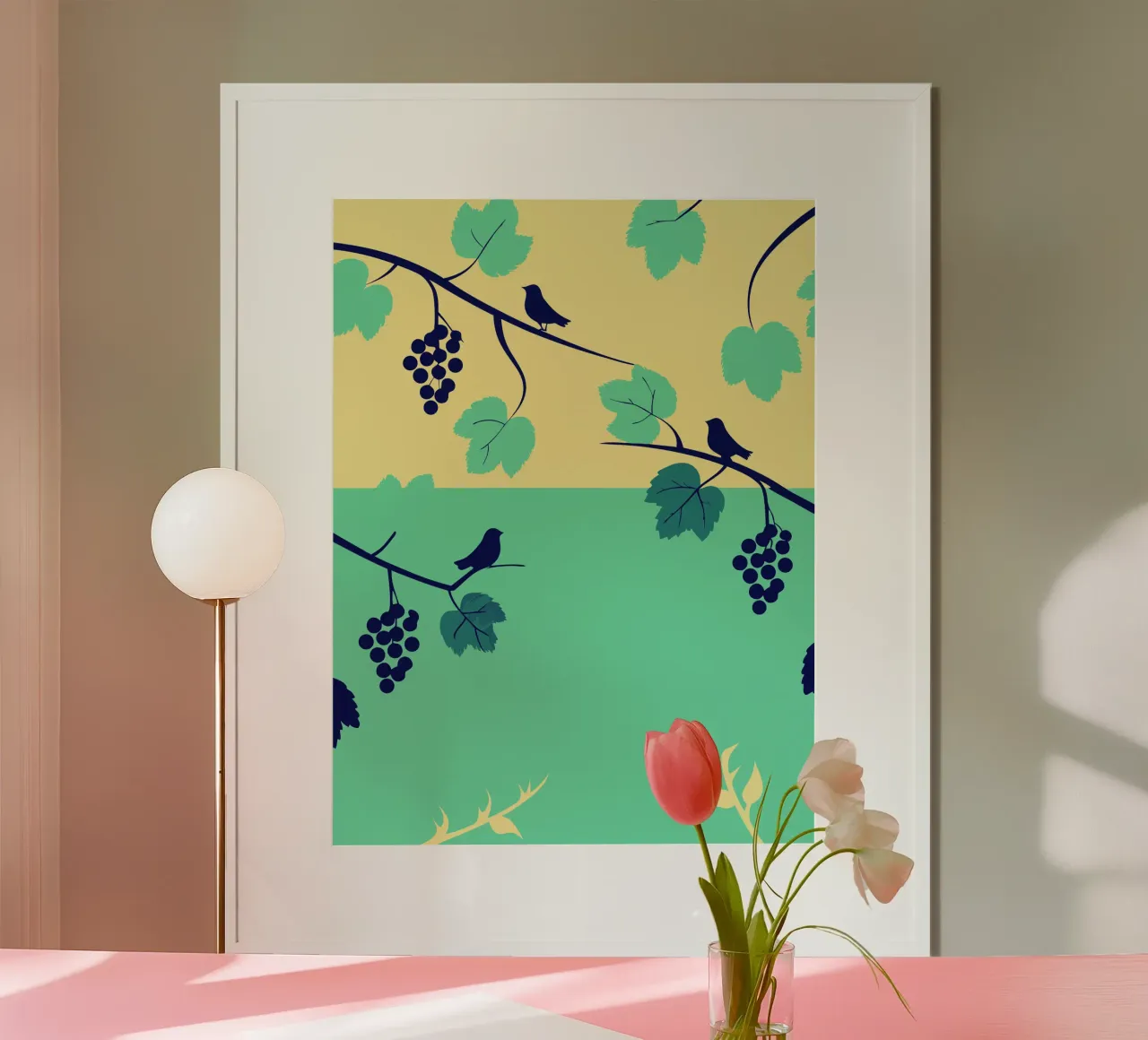 Albero dell'uva e uccello carta hahnemühle da TODAY'S SHOP