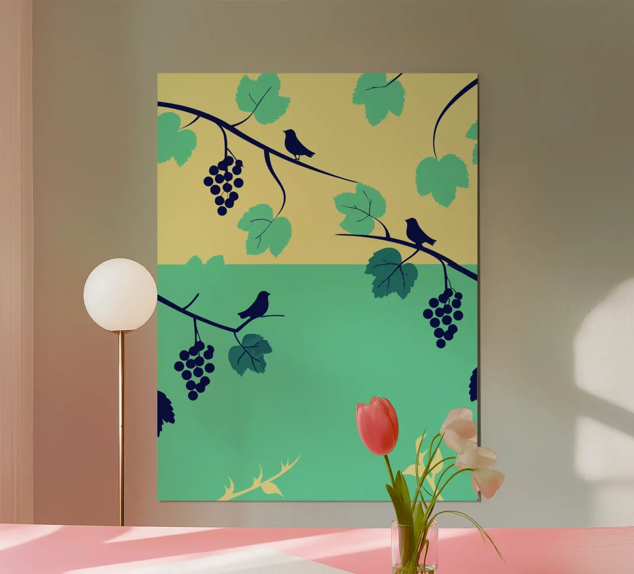 Albero dell'uva e uccello carta hahnemühle da TODAY'S SHOP