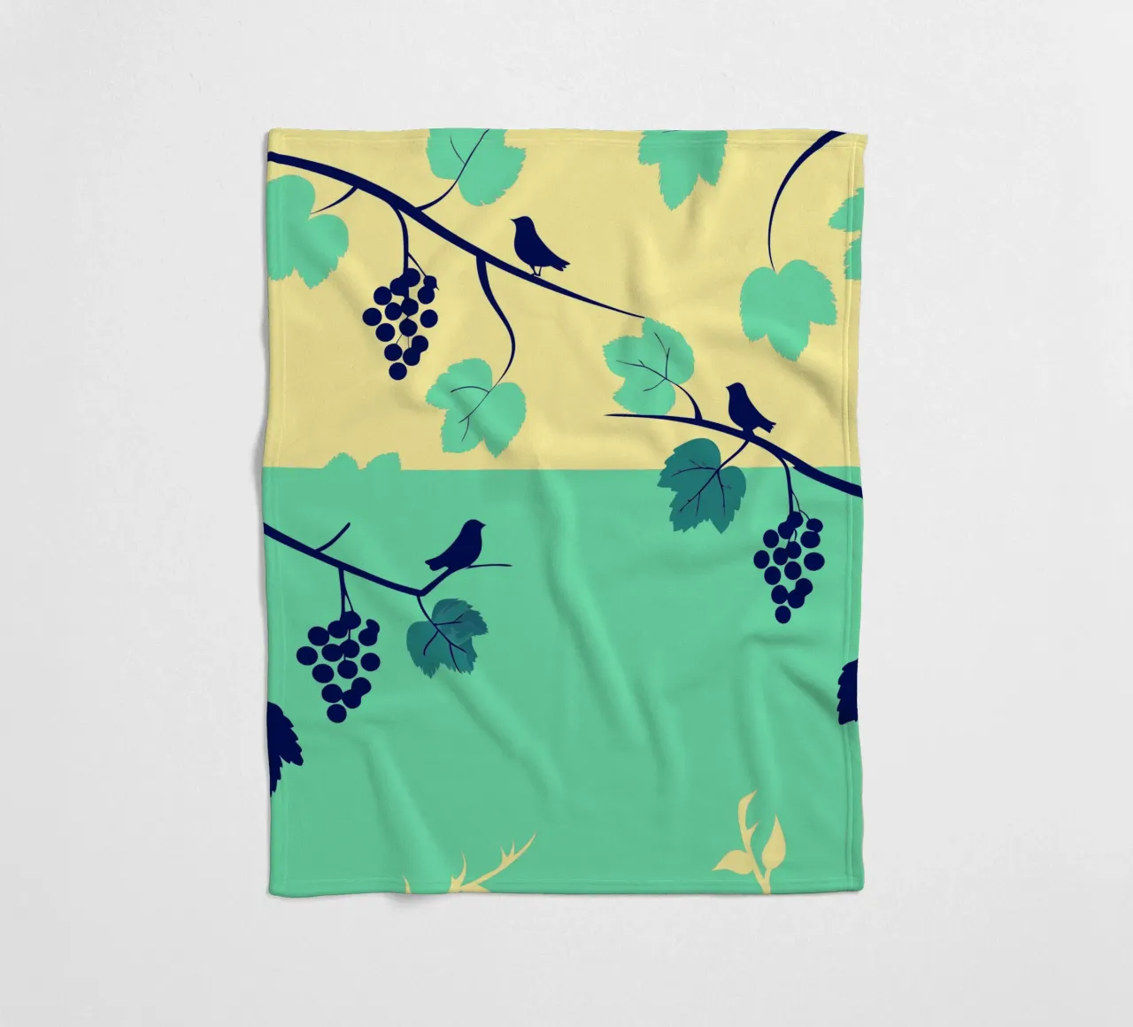 Albero dell'uva e uccello coperta in pile da TODAY'S SHOP