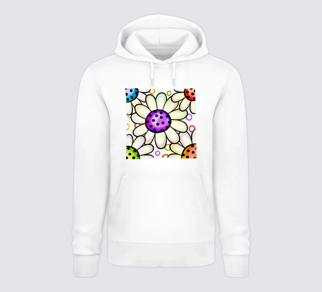 Margherite Inky Pop felpa con cappuccio da Botanical Pattern House