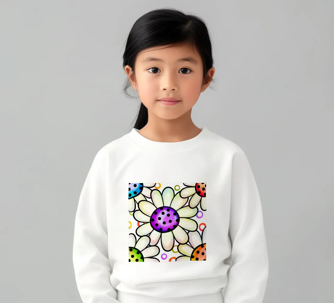 Margherite Inky Pop felpa bambino da Botanical Pattern House