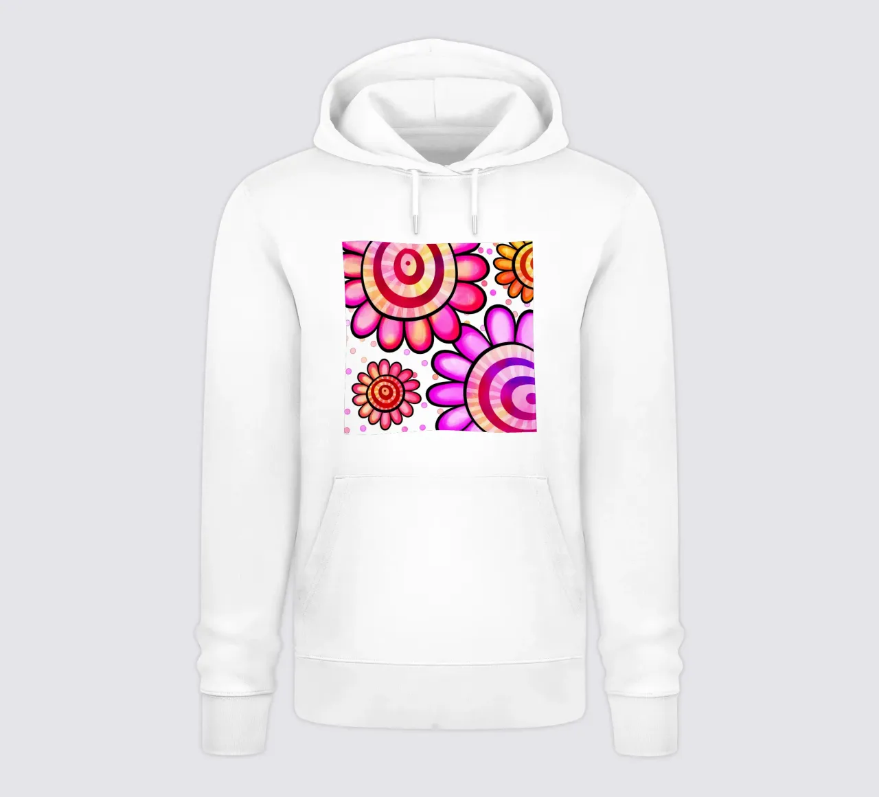 Margherite Inky Pop felpa con cappuccio da Botanical Pattern House