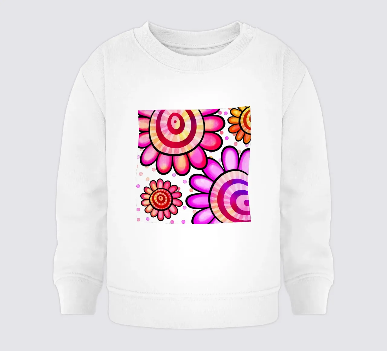 Margherite Inky Pop felpa neonato da Botanical Pattern House