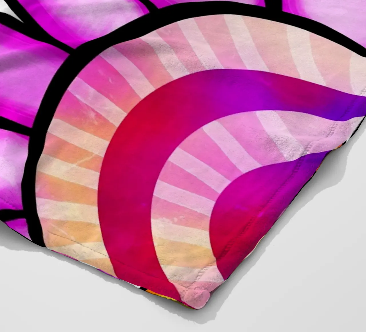 Margherite Inky Pop coperta in pile da Botanical Pattern House