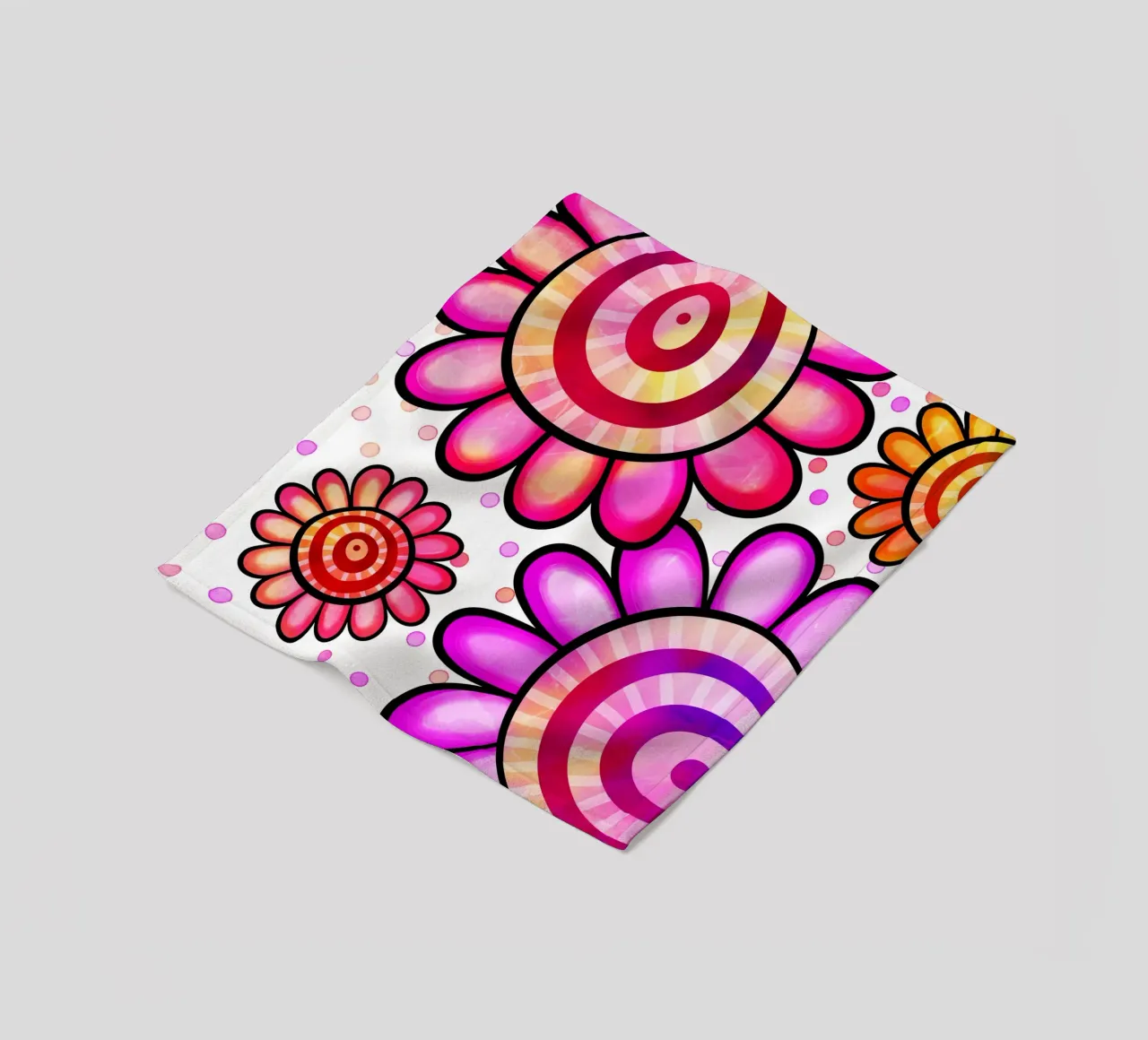 Margherite Inky Pop coperta in pile da Botanical Pattern House